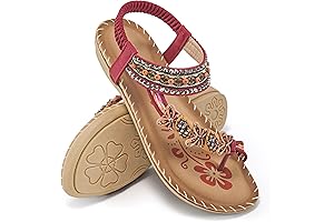 Women's Mexican Espadrille Sandals: Bohemian Beaded Dressy Flat Casual Slip on Beach...