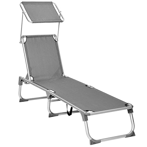SONGMICS Chaise Longue, Bain de Soleil, Transat de Relaxation, avec