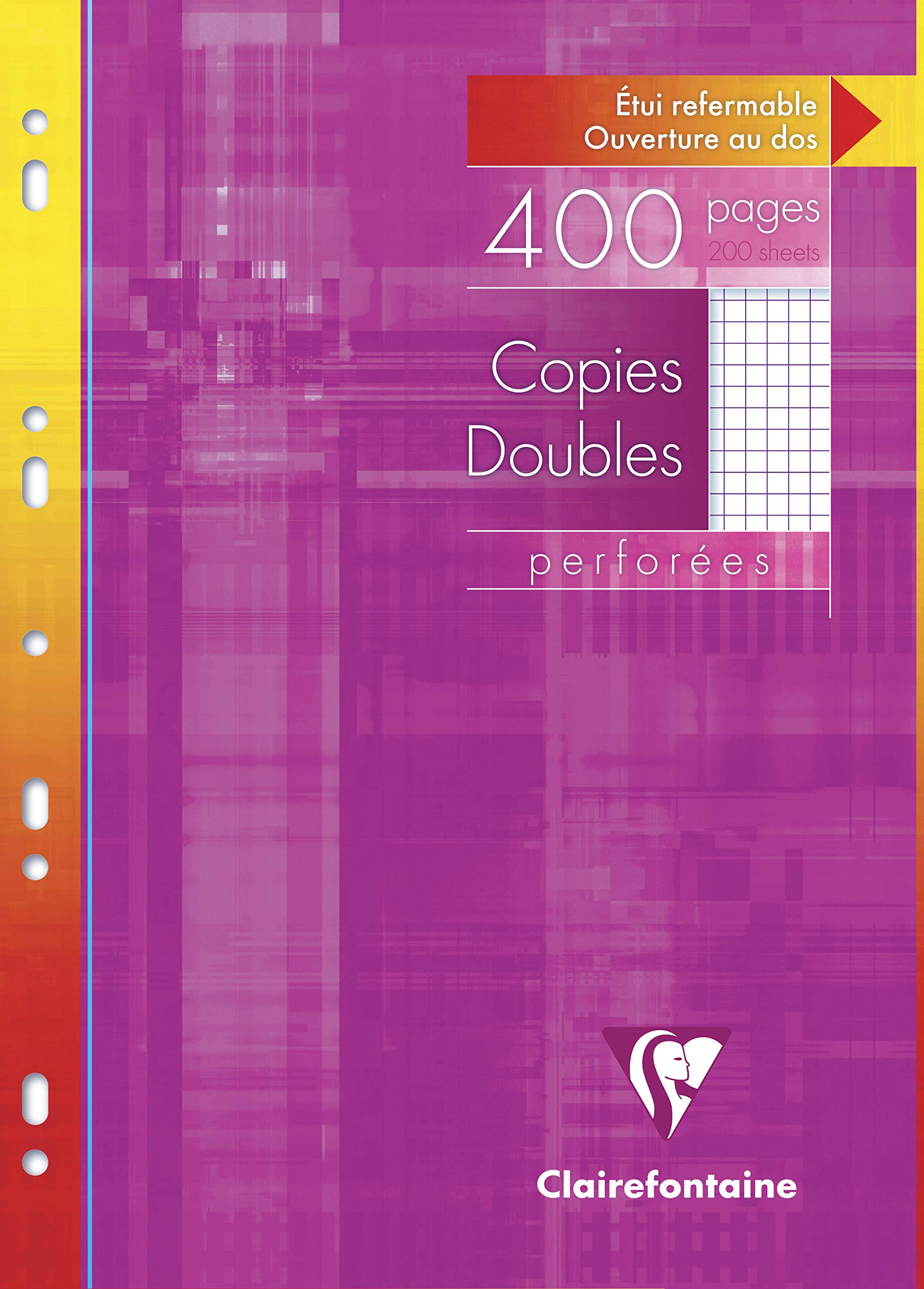 Clairefontaine 4792C - One Perforated Double Copy Case - Dimensions: A4 21 x 29,7 cm - 400 Small Squares Pages - White Vellum Paper 90 g - Reusable Case โ image 1