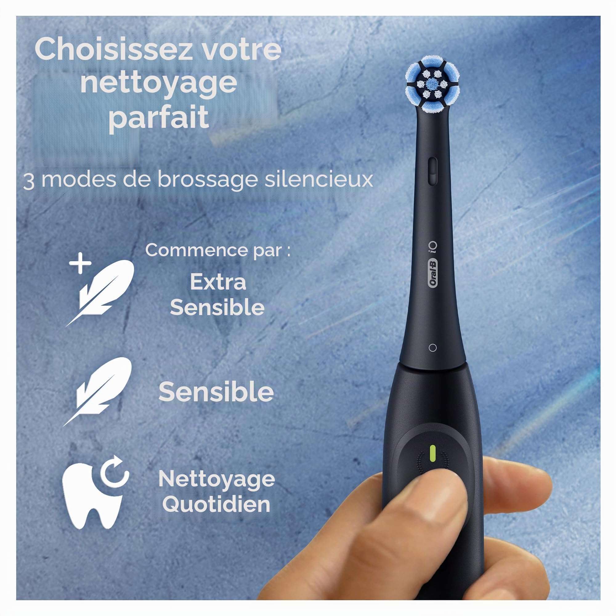 Oral-B iO Series 2 Duo Pack Brosse à dents électrique, avec 2ème manche et 3 brossettes, étui de voyage – 3 modes de brossage pour les soins dentaires, brosse à dents électrique, conçue par marron