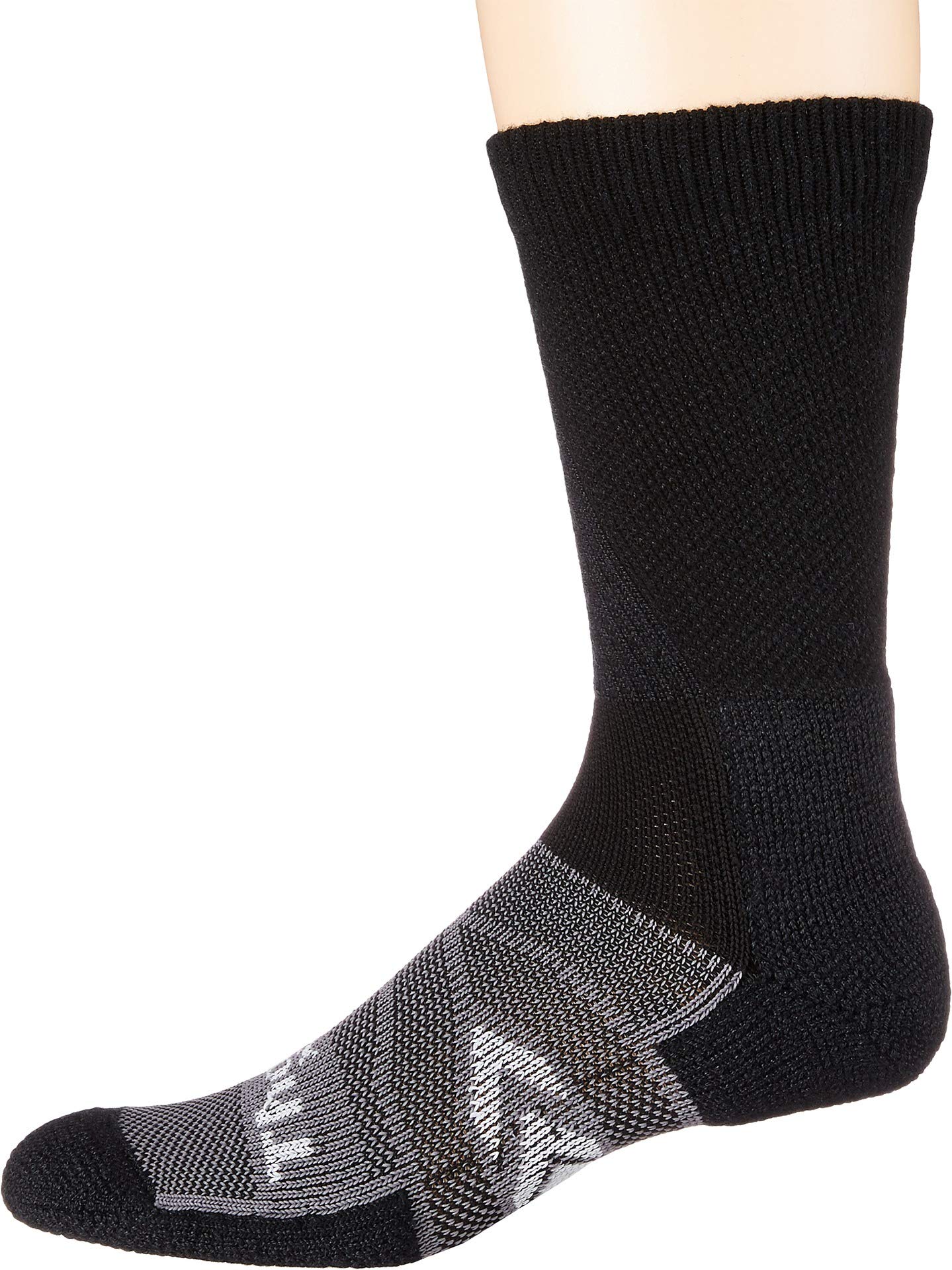 Thorlos Unisex 12-Hour Shift Work Maximum Cushion Crew, Black/Grey Accent, Medium
