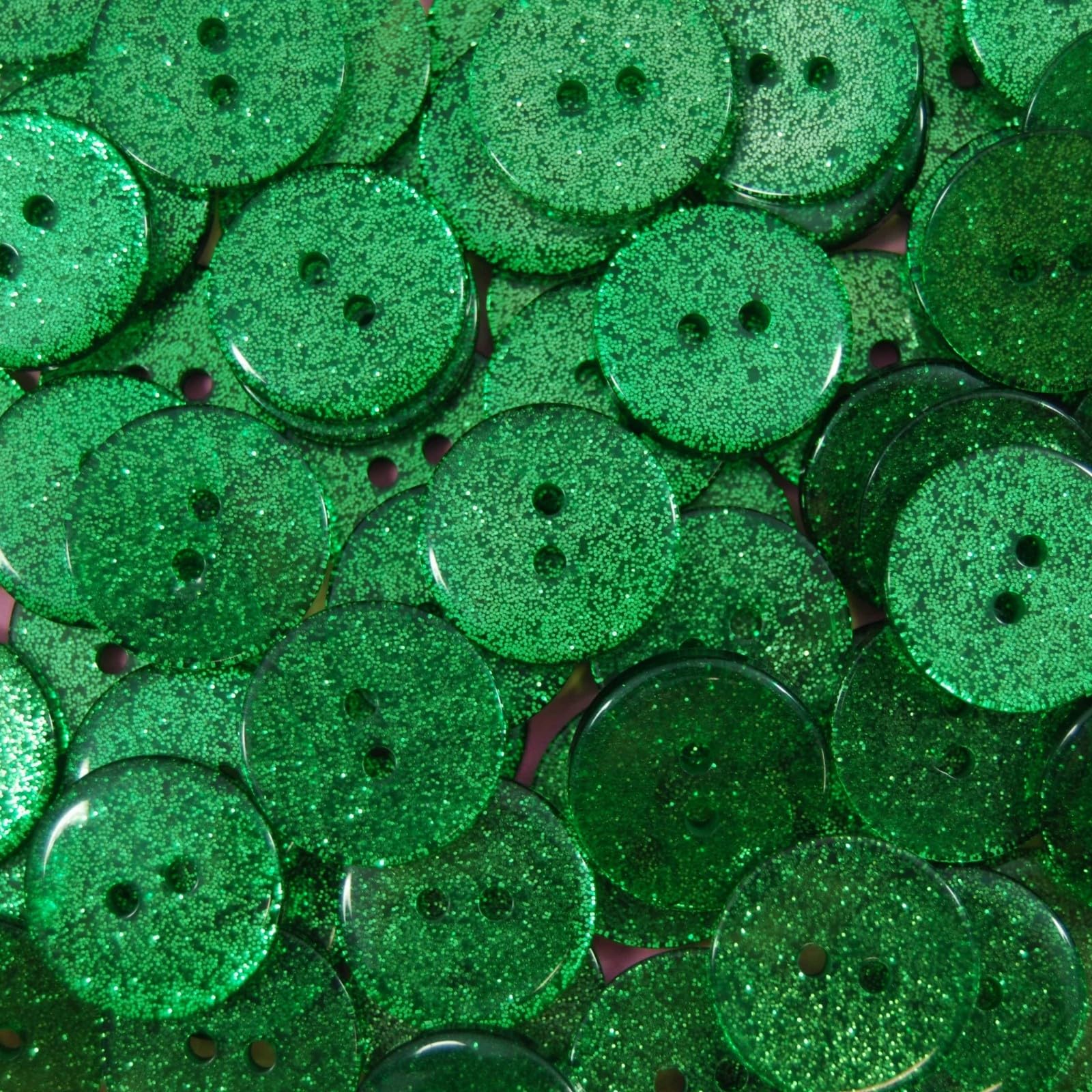 celloexpress 19mm Green Round Glitter Buttons - Sparkly Crafts Sewing Card Embellishments (Pack of 50) — image 1