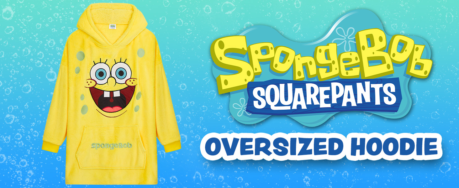 SpongeBob SquarePants Oversized deken Hoodie volwassenen Heren Sherpa Fleece Een maat