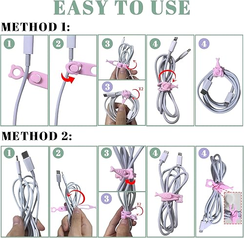 Miniatura 2 de Organizador de cables, 36 bridas de silicona reutilizables, resistentes a la intemperie, organizador de cables de viaje de alta elasticidad para