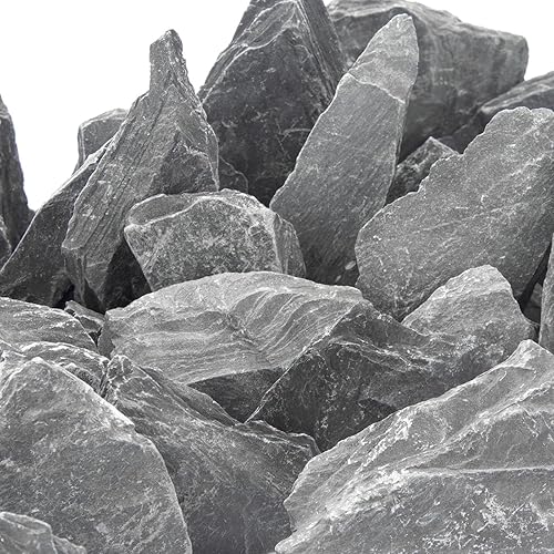 Miniatura 8 de CFKJ 18 libras Rocas de piedra de pizarra natural, rocas de piedra de pizarra de 3 a 5 pulgadas para paisajismo acuático, acuarios, terrarios,