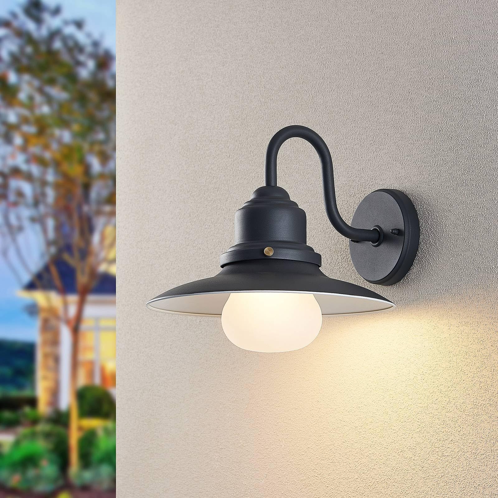 Lindby Wandleuchte außen Roisin (spritzwassergeschützt (Retro, Vintage Antik) in Alu aus Metall (1 flammig E27) - Außenwandleuchten Wandlampe Led Außenlampe Outdoor für