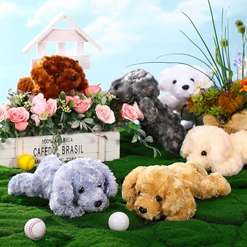 Miniatura 5 de Juego de 6 almohadas de felpa suave para perros de 8 pulgadas, juego de almohada de felpa suave para niños y niñas, temática de perro, recuerdo de