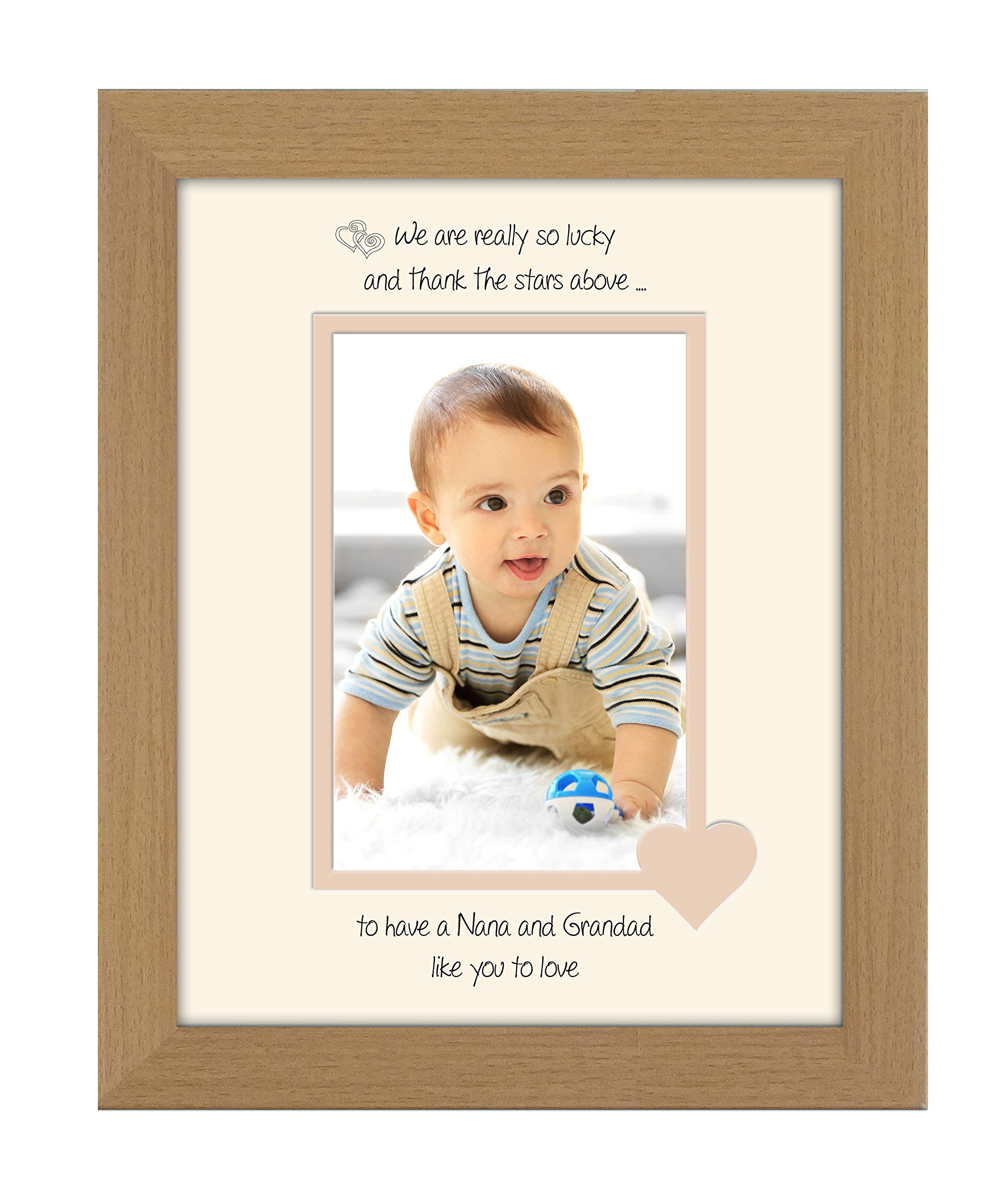 Photos In A Word Oak Finish Frame Cream Mount Beige Inside Nana And Grandad Photo Frame We Thank The Stars Portrait 1094F Double Mounted Quality Gift (Oak Finish Frame Cream Mount Beige Inside)
