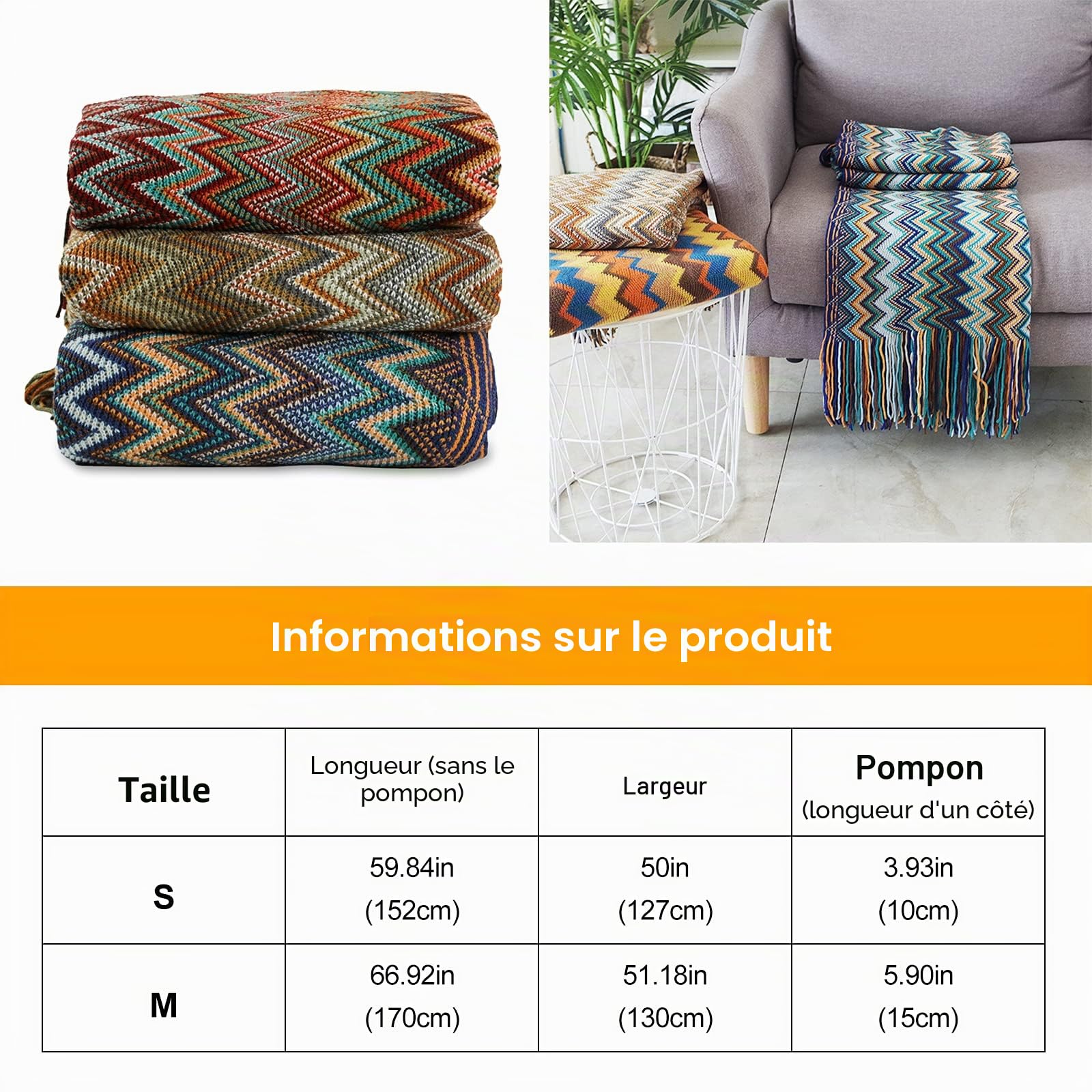 Galatée eté de canapé Couvertures tricotées Couverture à Franges Jeté de Lit à Chevrons Super Doux Couverture Jeté de Lit adaptées à Votre Maison Chambre à Coucher, canapé, Camping 130 * 230cm-rouge