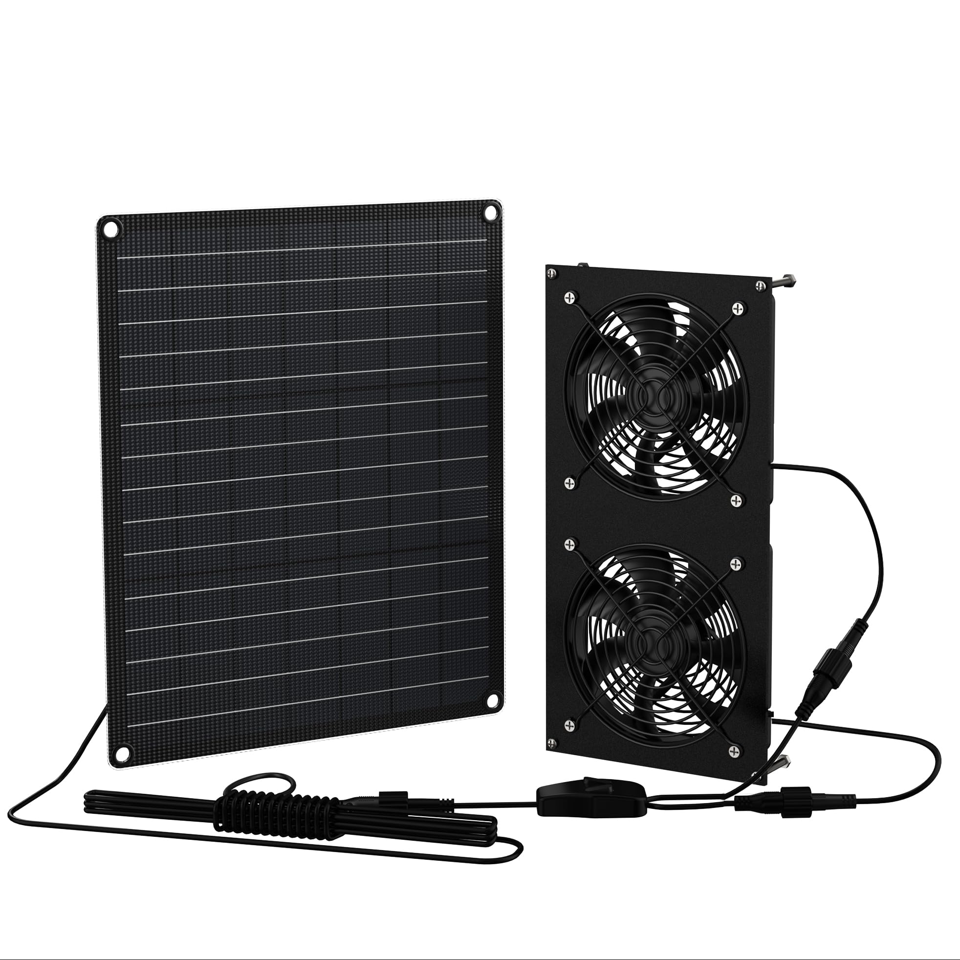 Ventilador de panel solar de 12 W, ventilador solar para gallineros pequeños, invernaderos, cobertizos, casas de mascotas, escape