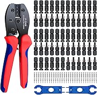 Vista 1 de Conector de Panel Solar, Kit de Herramientas de Crimpado Solar de 60 Piezas para Conectar Alambre de Cable de Panel Solar, Kit de Conectores Solares