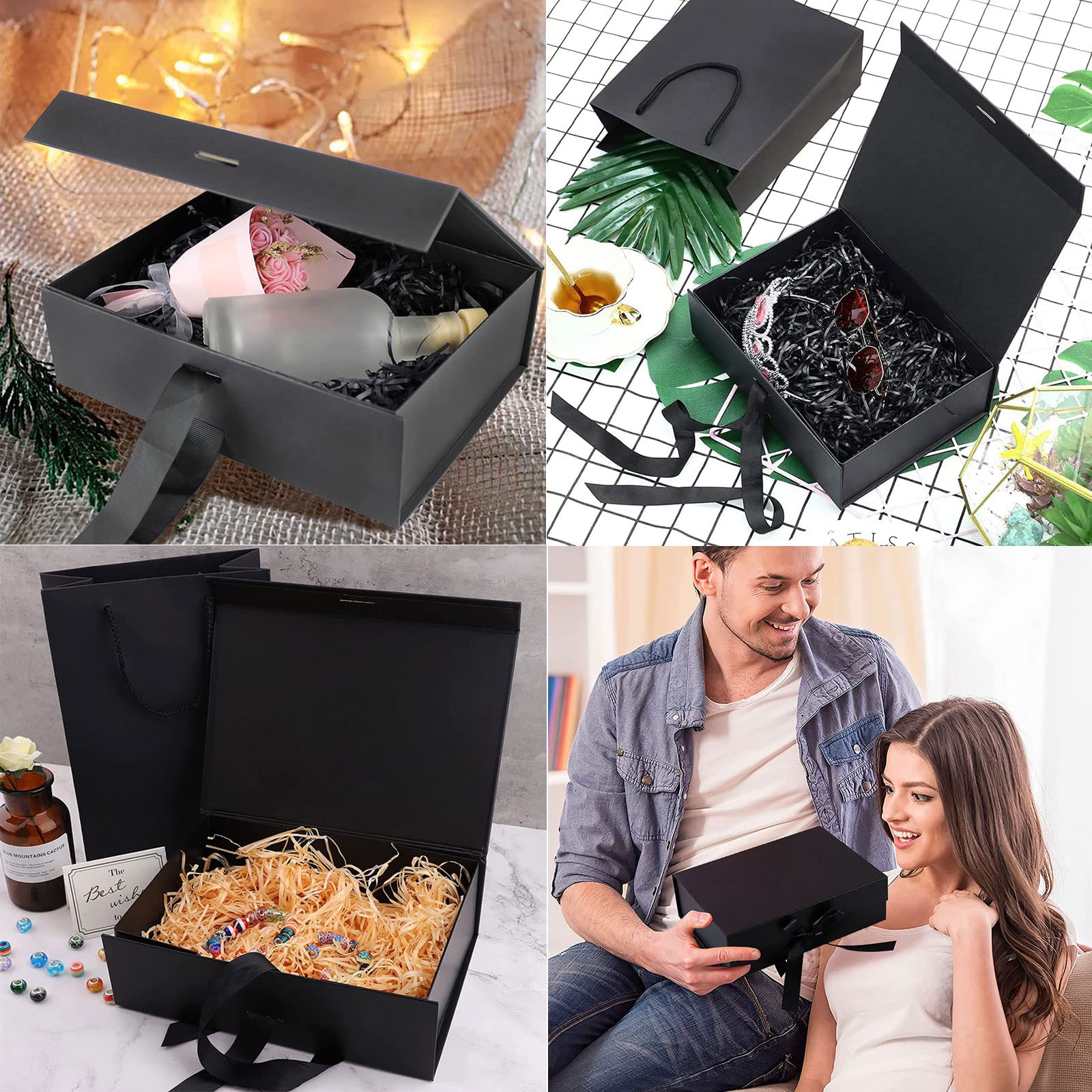 Scatola Regalo Magnetica Pieghevole - Design Elegante Con Fiocco, Riutilizzabile Per Occasioni Speciali - Foto 10