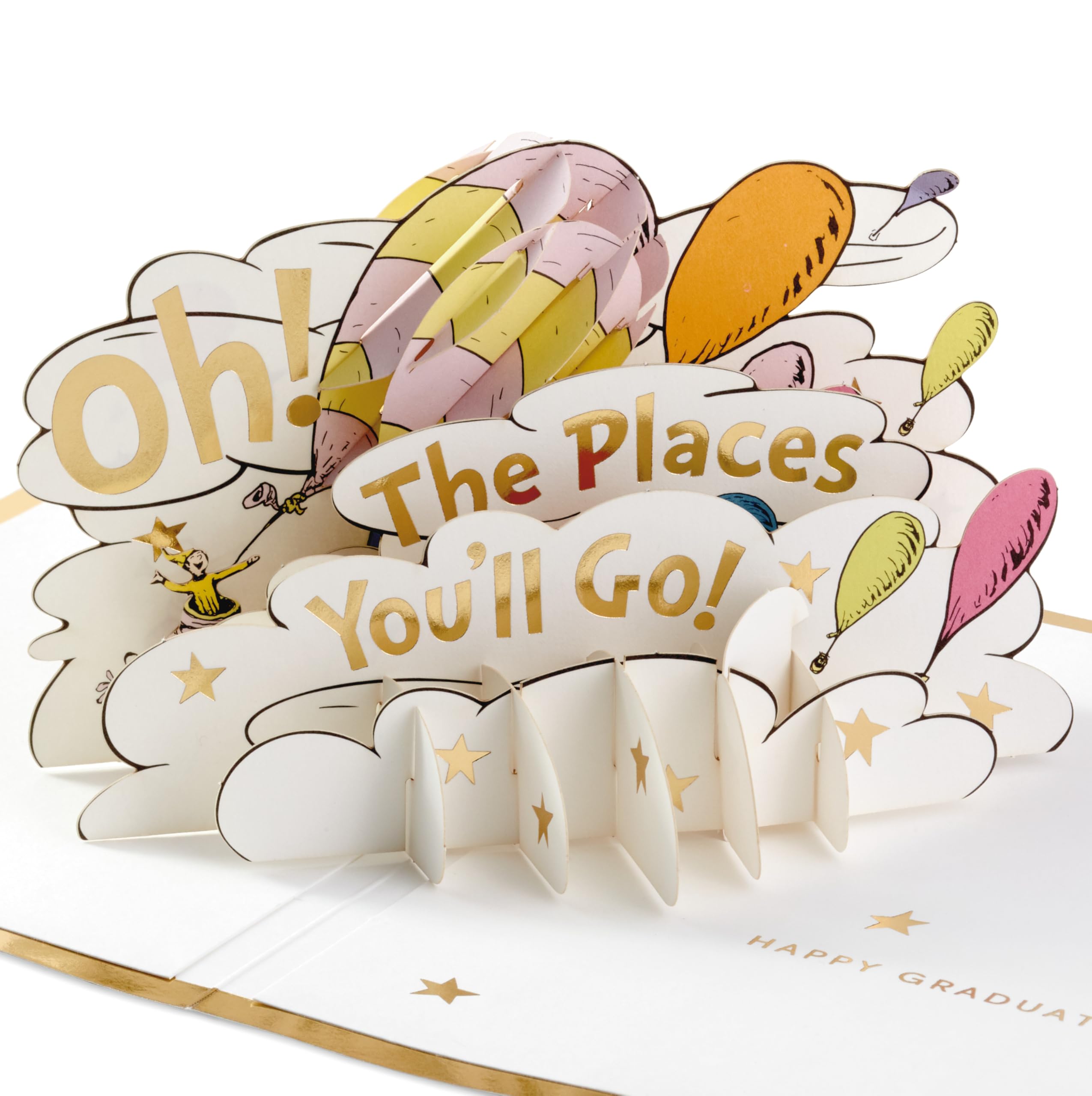 Amazon.com : Hallmark Dr. Seuss Pop Up Graduation Card (Oh, the Places  You'll Go!) for High School, Kindergarten, Middle School, College and  College Graduates