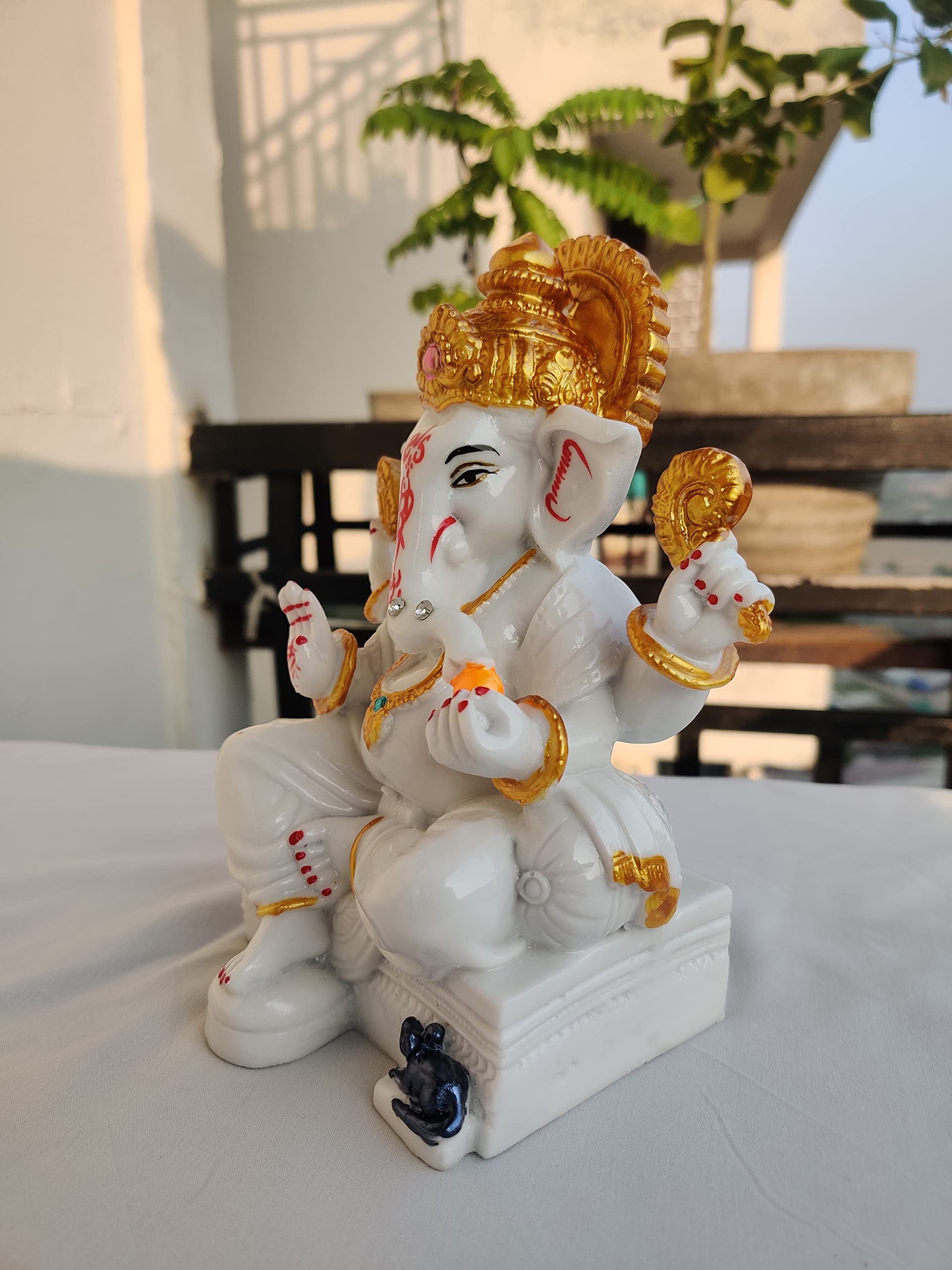 Buy APNIMARKET Marble Dust Ganesha Idol, Vinayaka Statue, Ganpati
