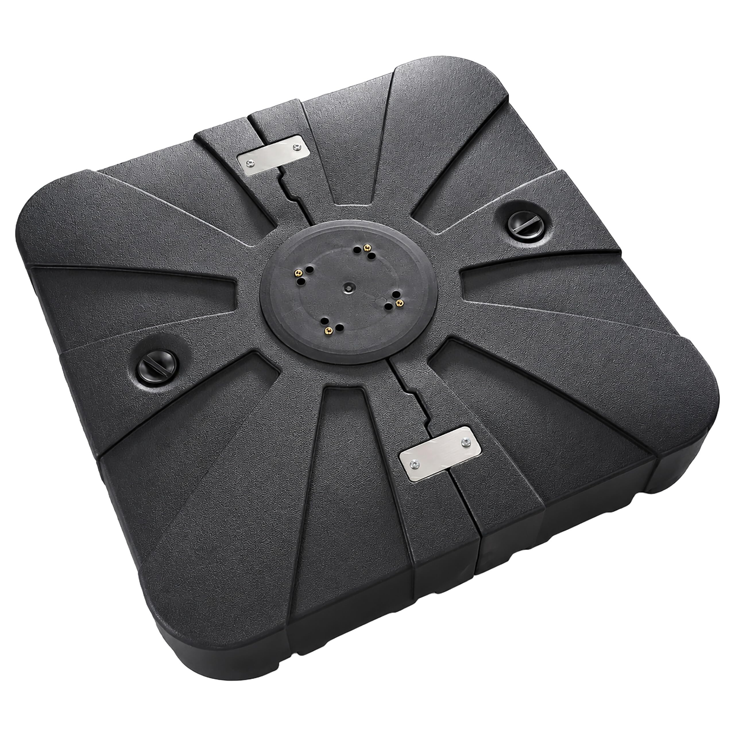 Relaxdays Support Parasol remplissable, roulettes et Pied en Croix, Noir