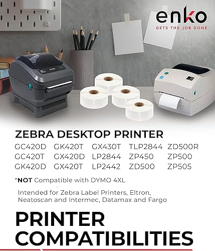 Miniatura 3 de enKo Etiquetas térmicas directas de 1.5 x 1 pulgada (6 rollos, 3120 etiquetas) Etiquetas adhesivas de 1-12 x 1 (1 pulgada de núcleo) Uso como