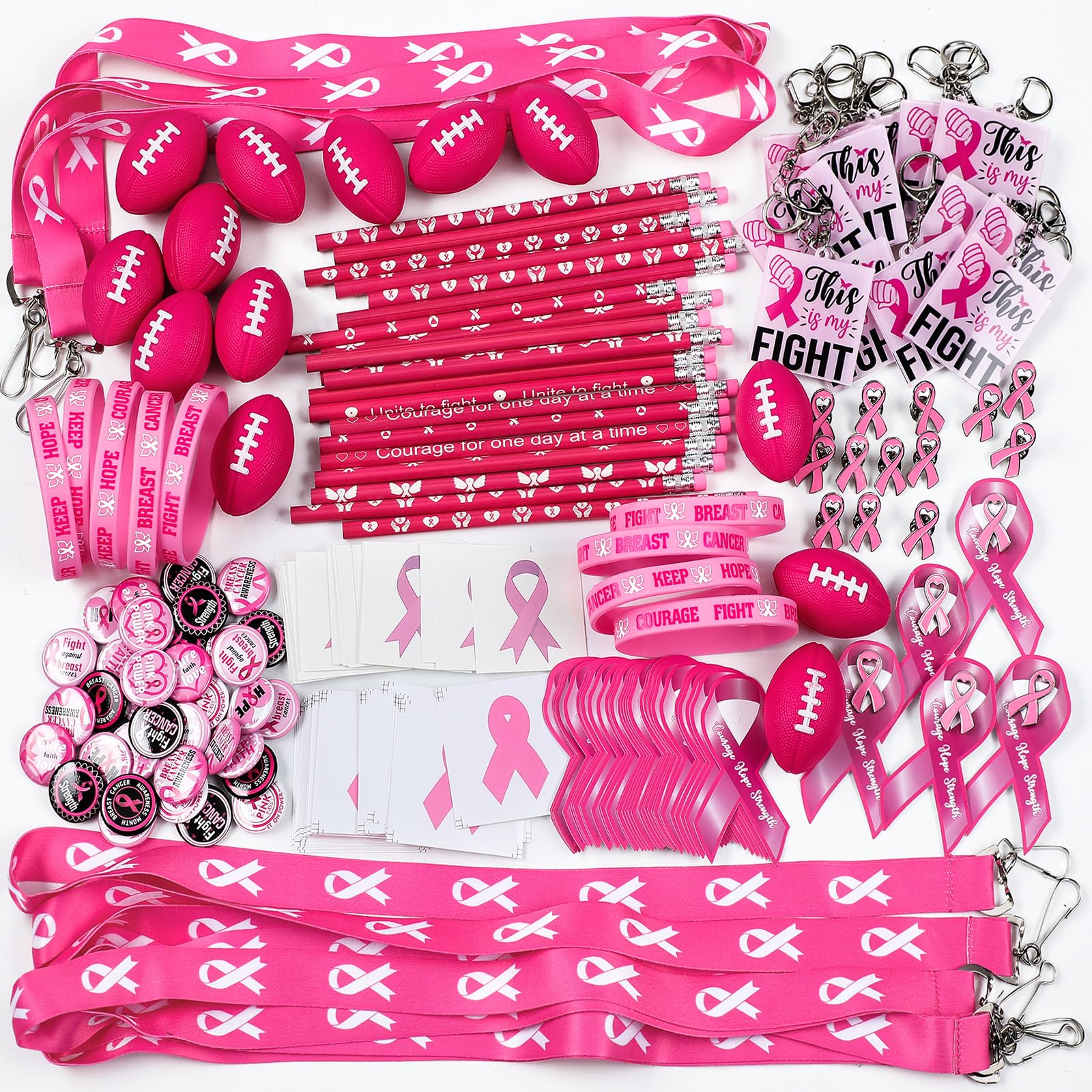 Hollowfly 200 Pcs Breast Cancer Awareness Items Bulk