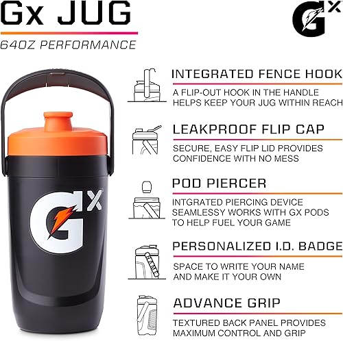 Miniatura 2 de Gatorade Gx Performance - Jarra de 64 onzas, a prueba de fugas, agarre antideslizante, ideal para atletas, azul marino