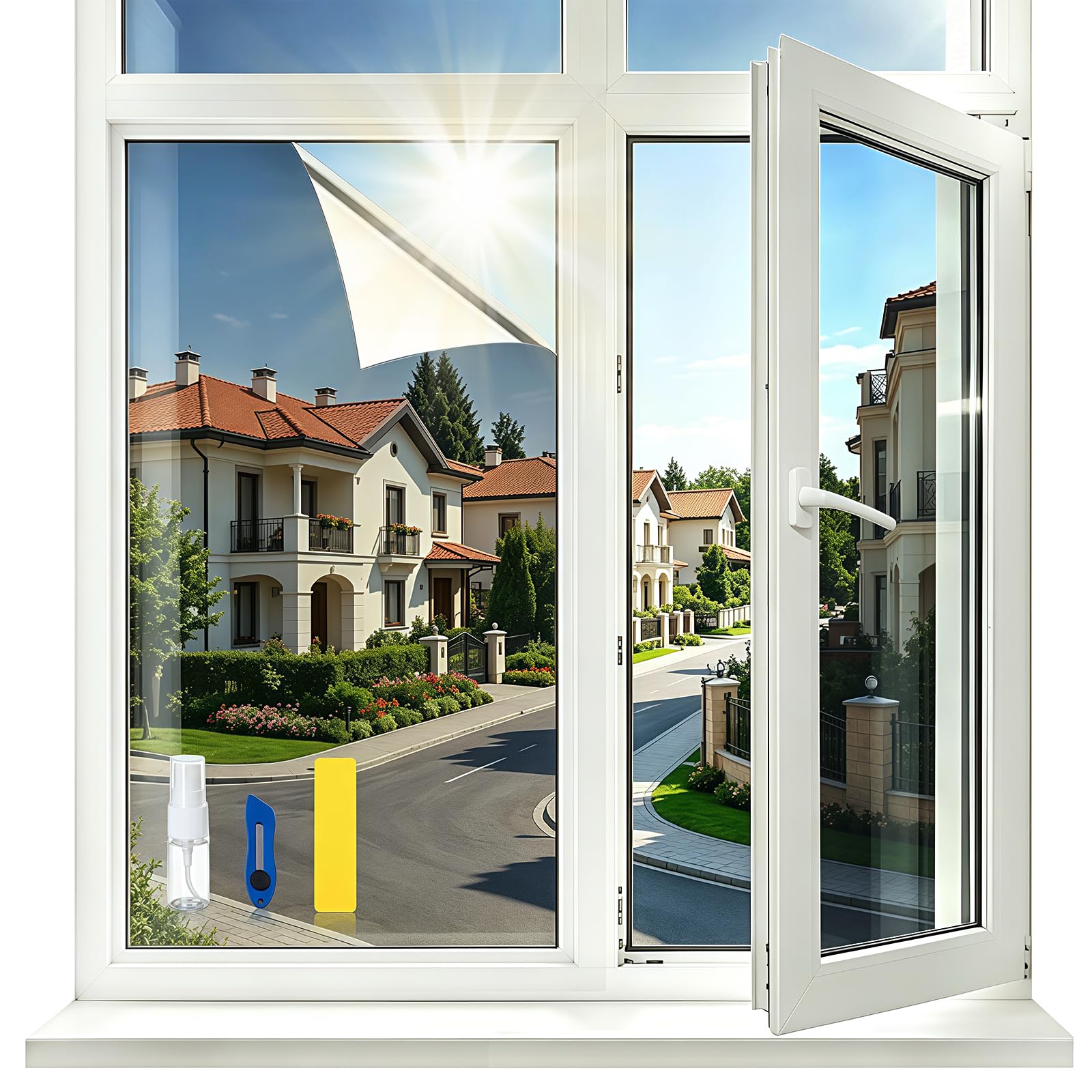 Lámina de espejo para ventana de privacidad,Aislamiento térmico Protección UV,Electrostático