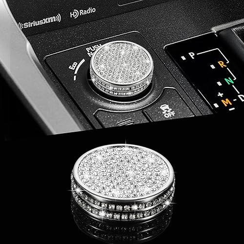 TOMALL Zinc Alloy Bling Car Driving Mode Button Cover, Crystal Rhinestones, Compatible with Lexus RX NX, Irregular Shaped, Powder Coated, Indoor