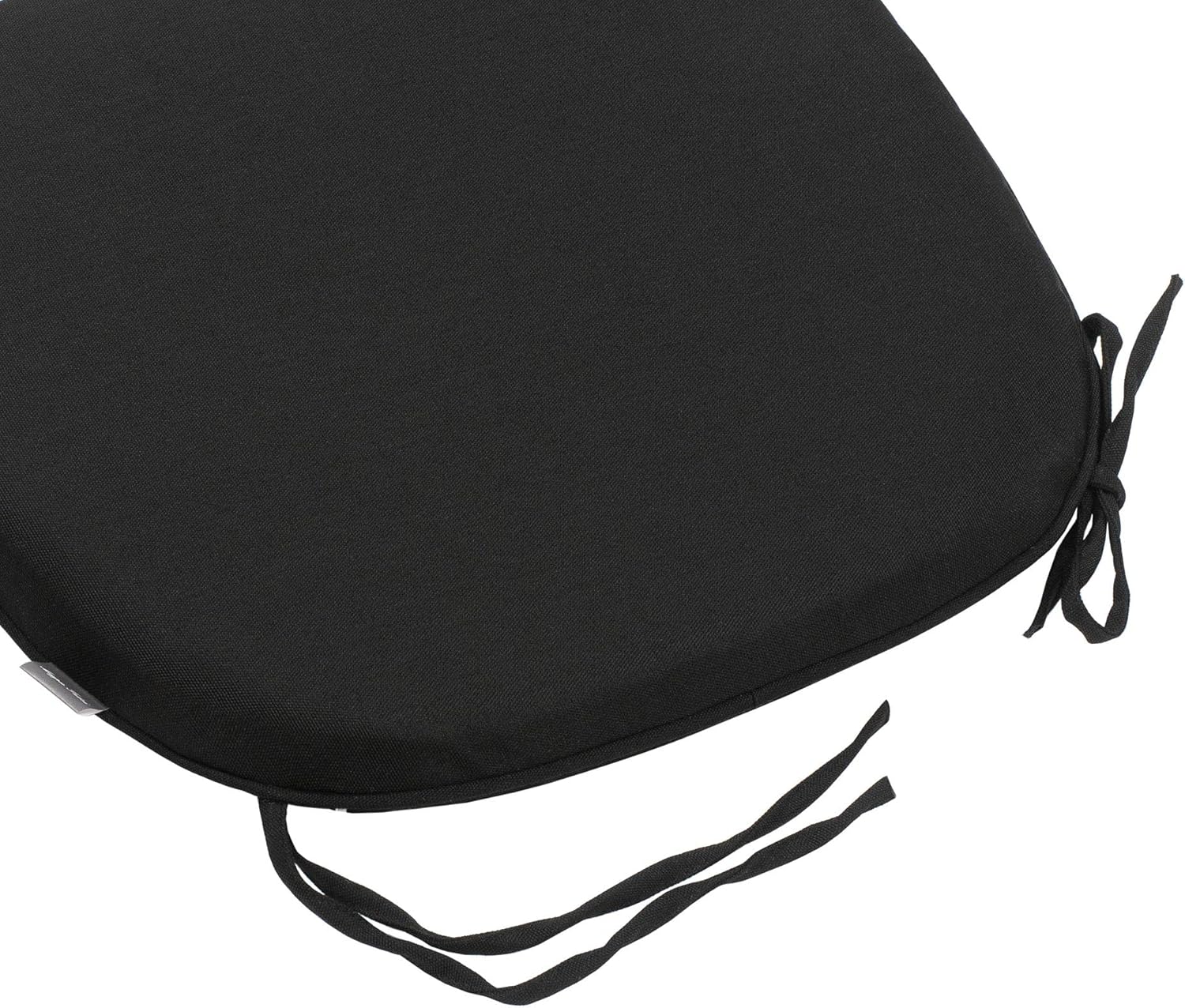 Magpie Fabrics Outdoor/Indoor 17"x16"x2" Chair Cushions with Ties Set of 4, Waterproof All Weather U-Shape Seat Pads Decoration for Patio Garden Furniture Home Office (Black)