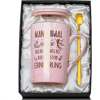 Thank You Gifts for Women Inspirational Birthday Gift for Her Wife  You Are Great  Thank You Gift Mug 400 ml Pink Marble Mug with Gold Print Lid Greeting Card Spoon Gift Box