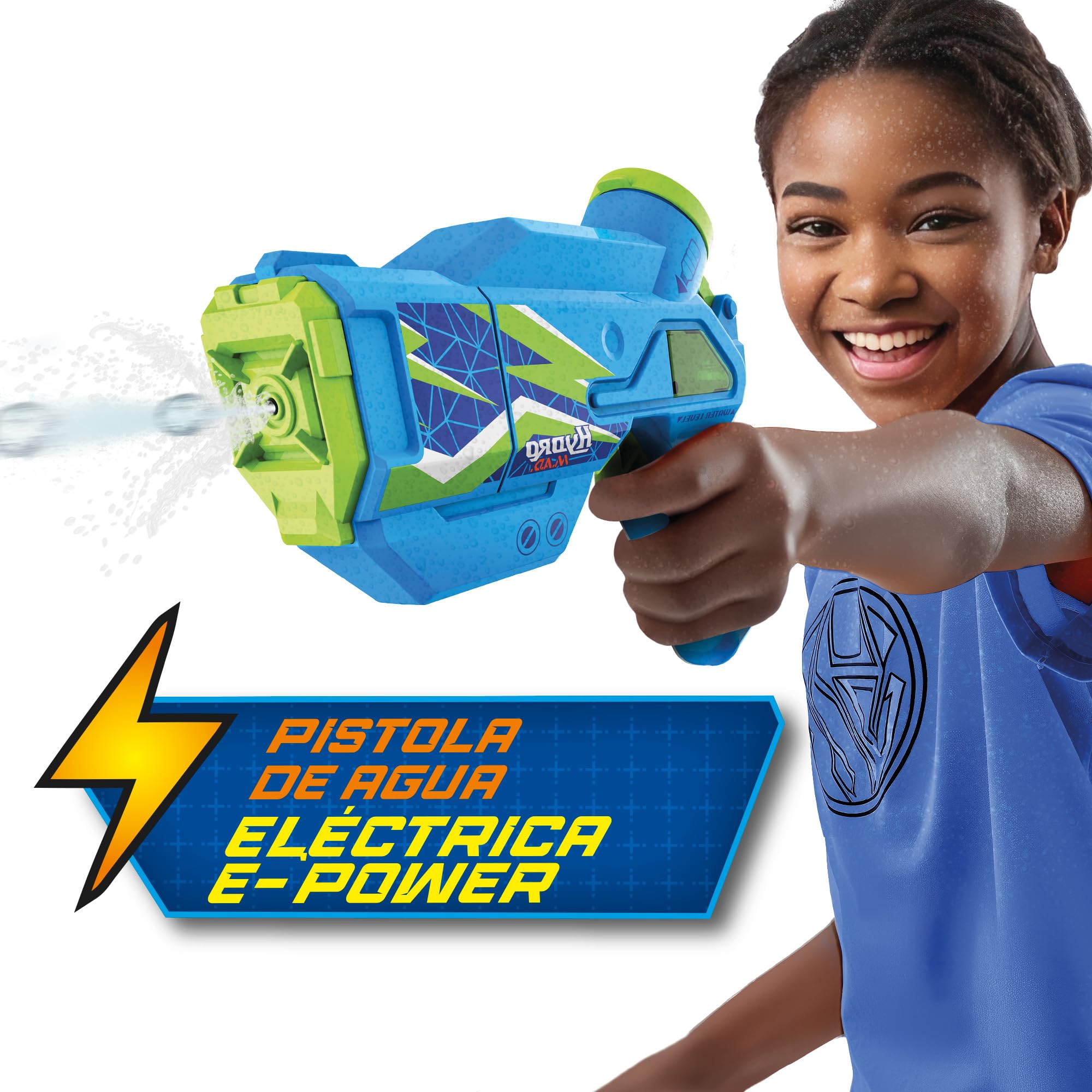 Bizak Hydro M.A.D. Mini Blaster Elettronico – Pistola Ad Acqua 5 Metri Di Gittata, Serbatoi 100+200 Ml, Batteria Ricaricabile, Per Bambini 8+ Anni