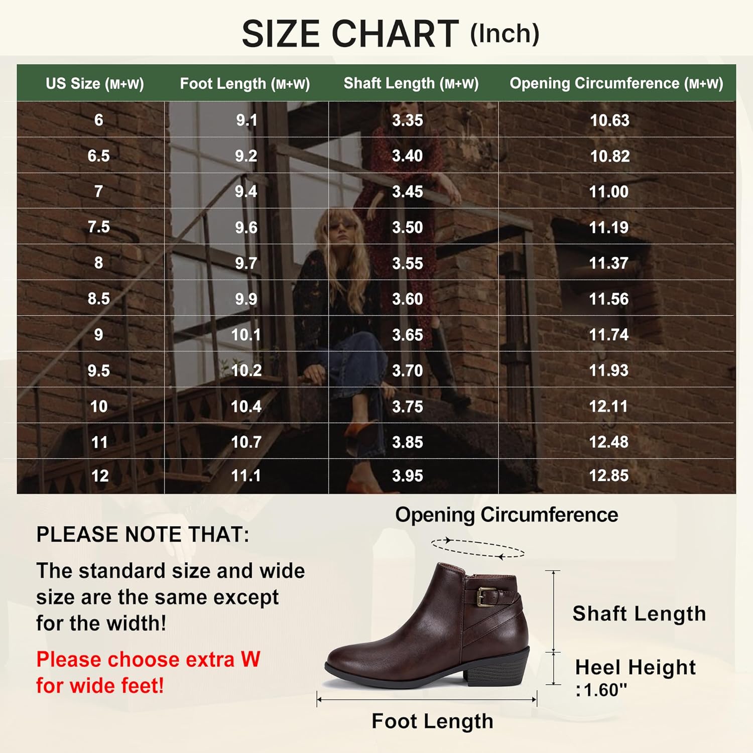 Vepose Women's Short Ankle Boots Low Heel, Western Cutout Perforated Booties - Image 6