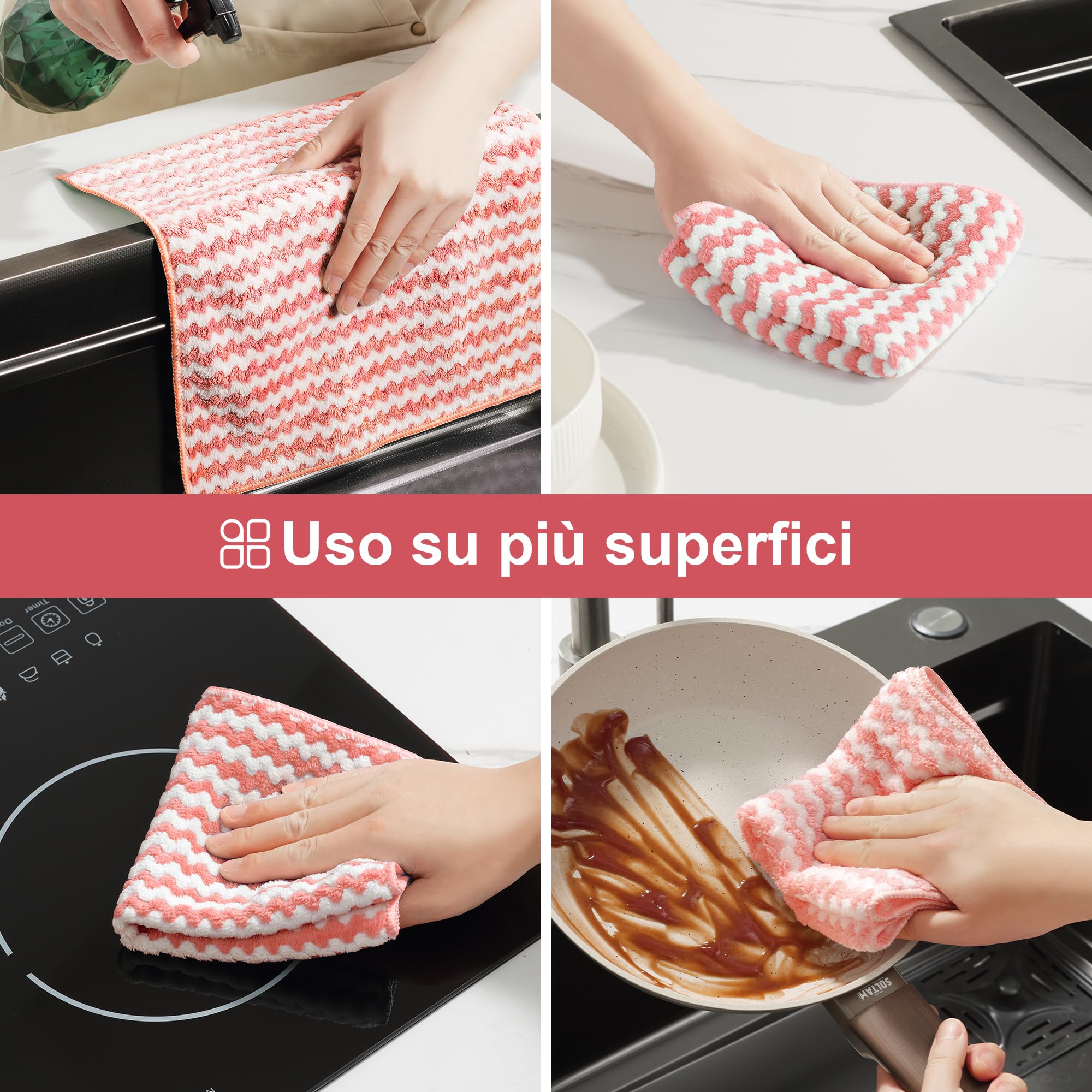 JOYMOOP Kit Mocio Piatto e Secchio + 5 Panni + 18 Panni in Microfibra + 1 Ricarica, Sistema Pulizia Pavimenti Mani Libere, Lavabile Riutilizzabile