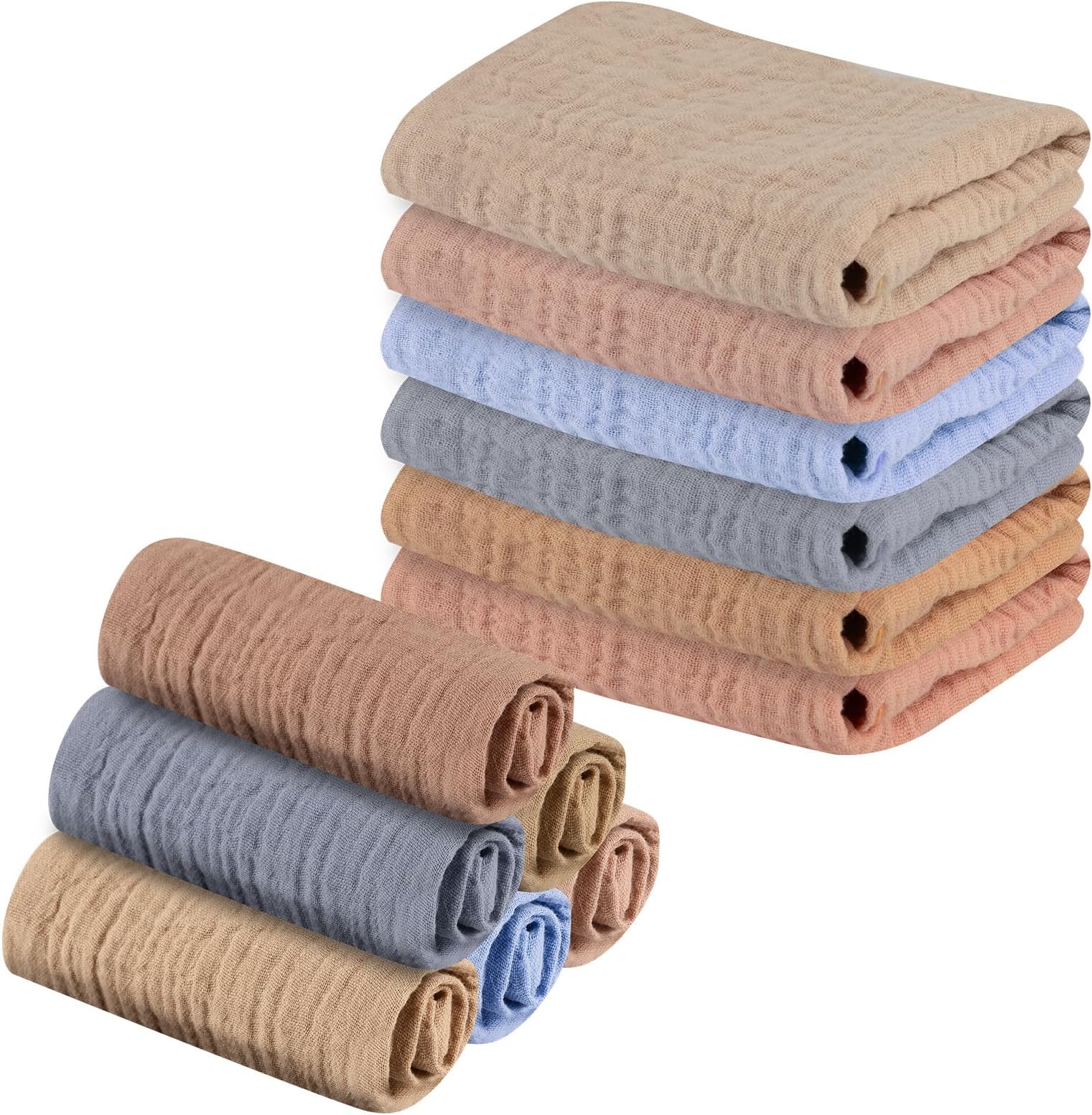 JETOP 20 Pack Muslin Face Cloths, Reusable Face Cloth 30x30cm/11.8x11.8in, Muslin Cloths Soft And Light For Makeup Remover, Non-fluorescent Cotton For Baby - View #5