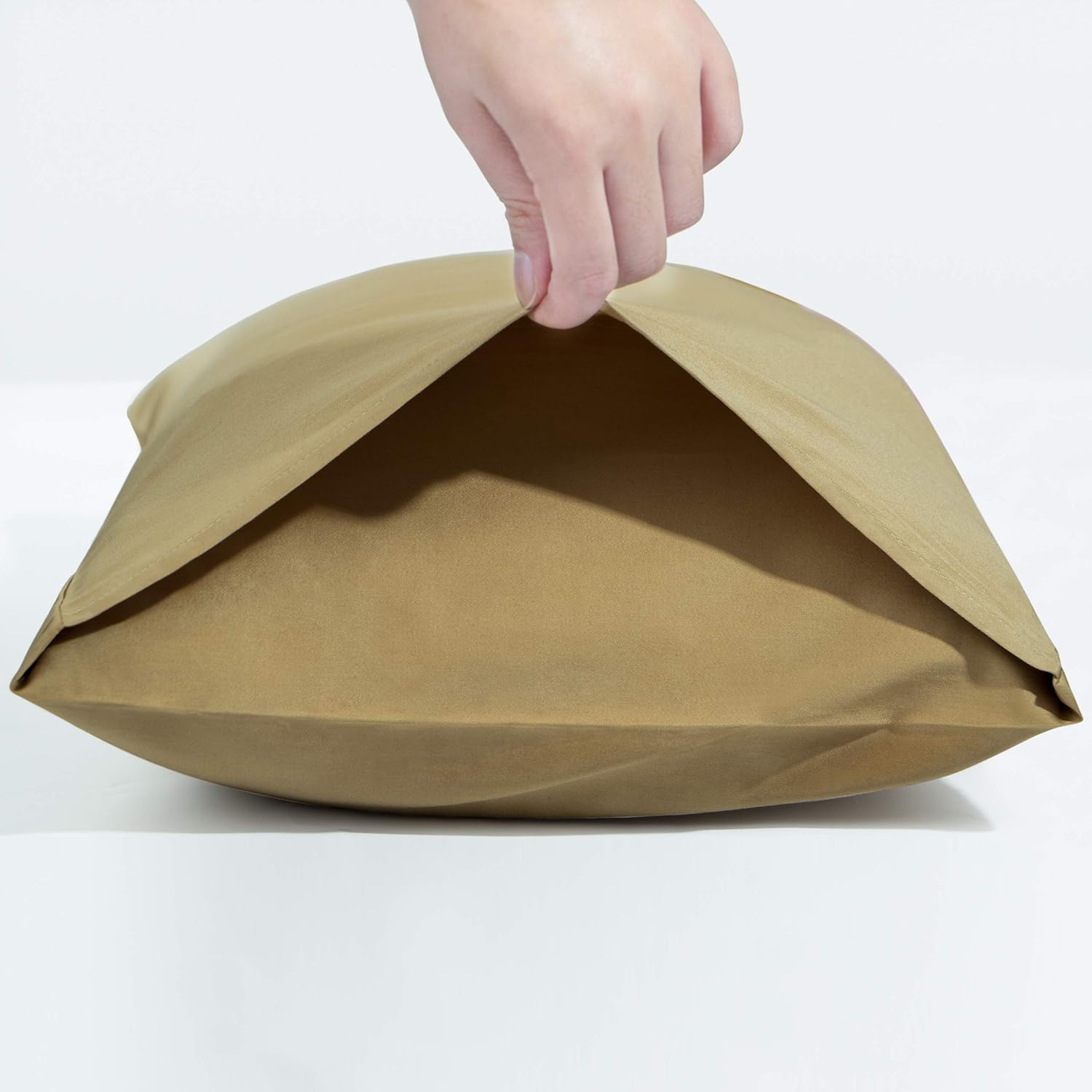 NTBAY Egyptian Cotton Body Pillowcase - 500 Thread Count Cotton Body Pillow Cover - Soft and Breathable Envelope Closure Body Pillowcase for Adults, 20x54 Inches, Khaki - Image 5