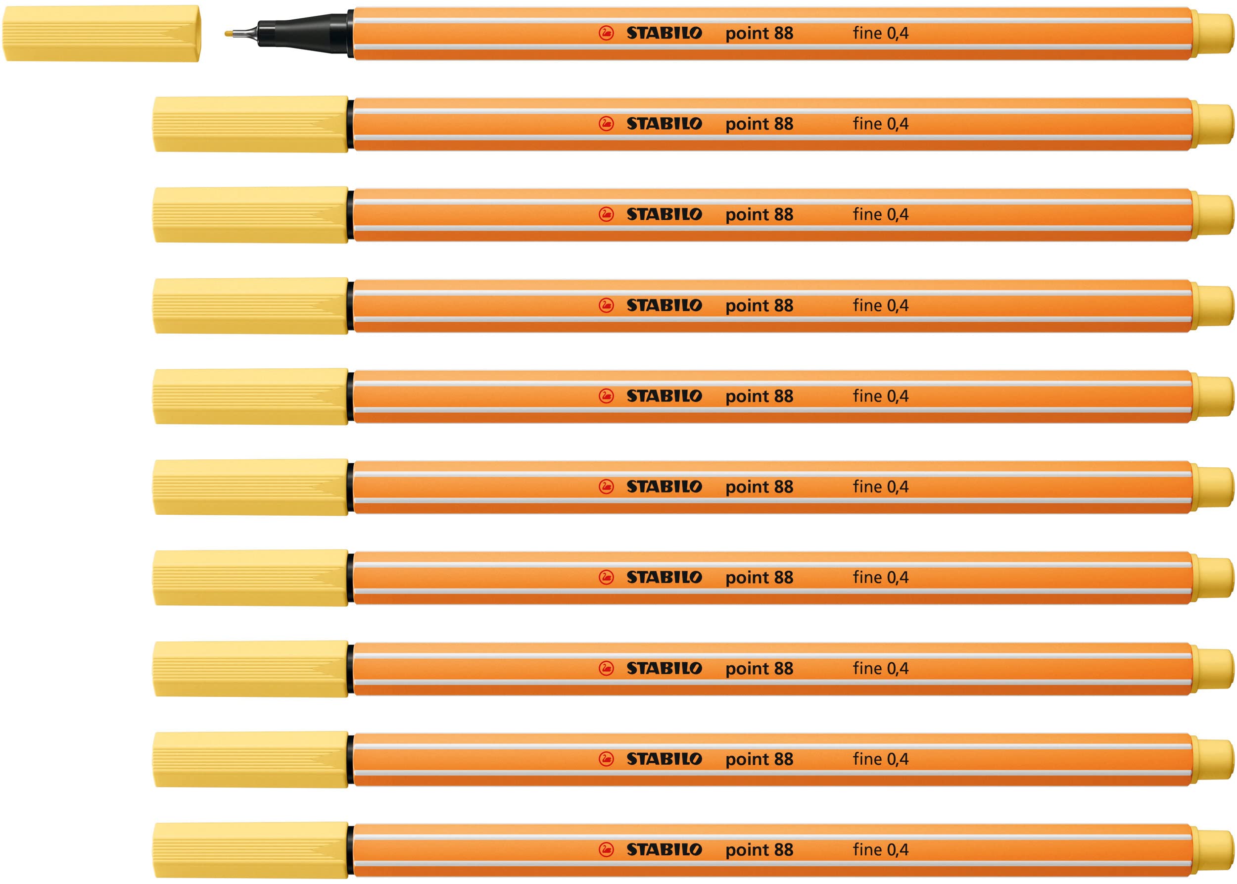 STABILO point 88 - Fineliner - Pack of 10 - Light Yellow