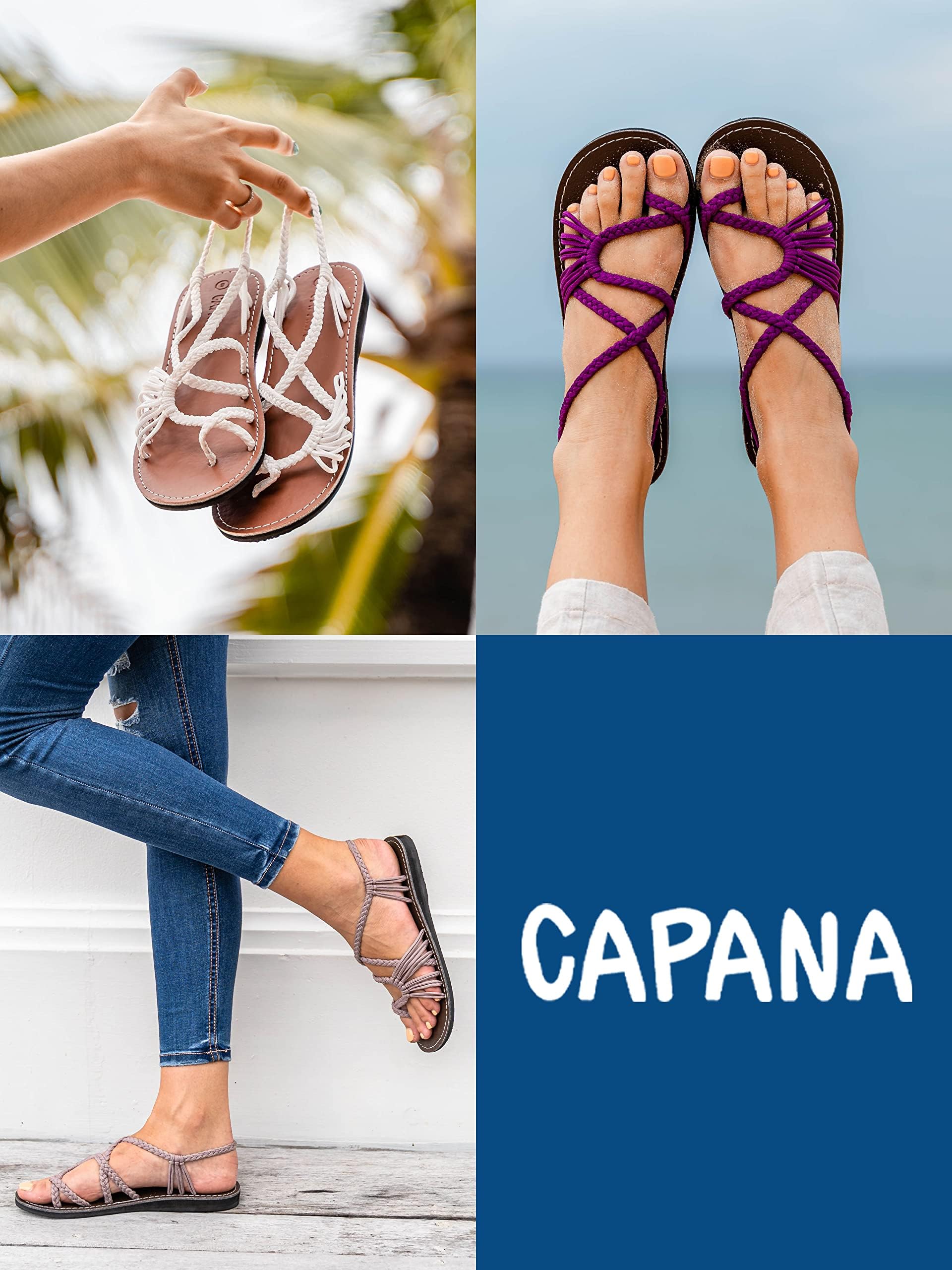 Capana Woven Women's Flat Sandals - Strappy Braided Sandals, Beach Sandals for Women Dressy Summer, Rope Bohemian Sandals, Spring Casual Womens Shoes, Comfy Boho Flats for Teen Girls – Banyan
