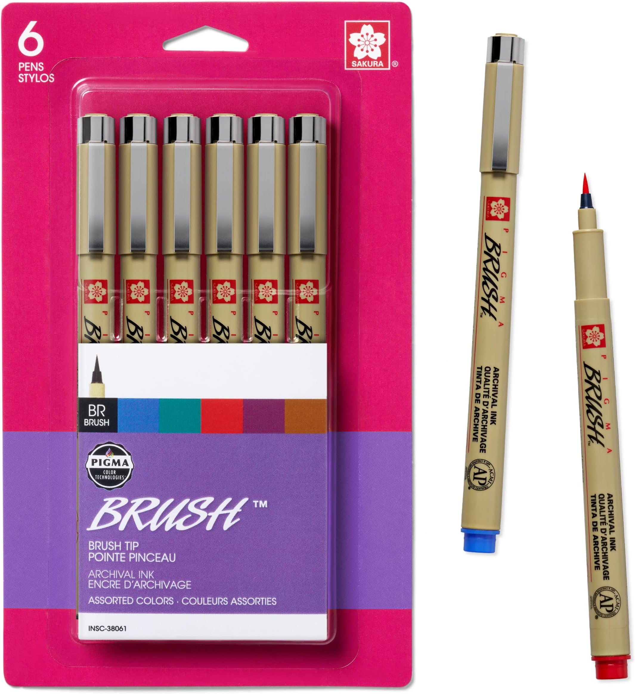 Sakura 38061 6-Piece Pigma Brush Pen Set : Amazon.in: Office Products
