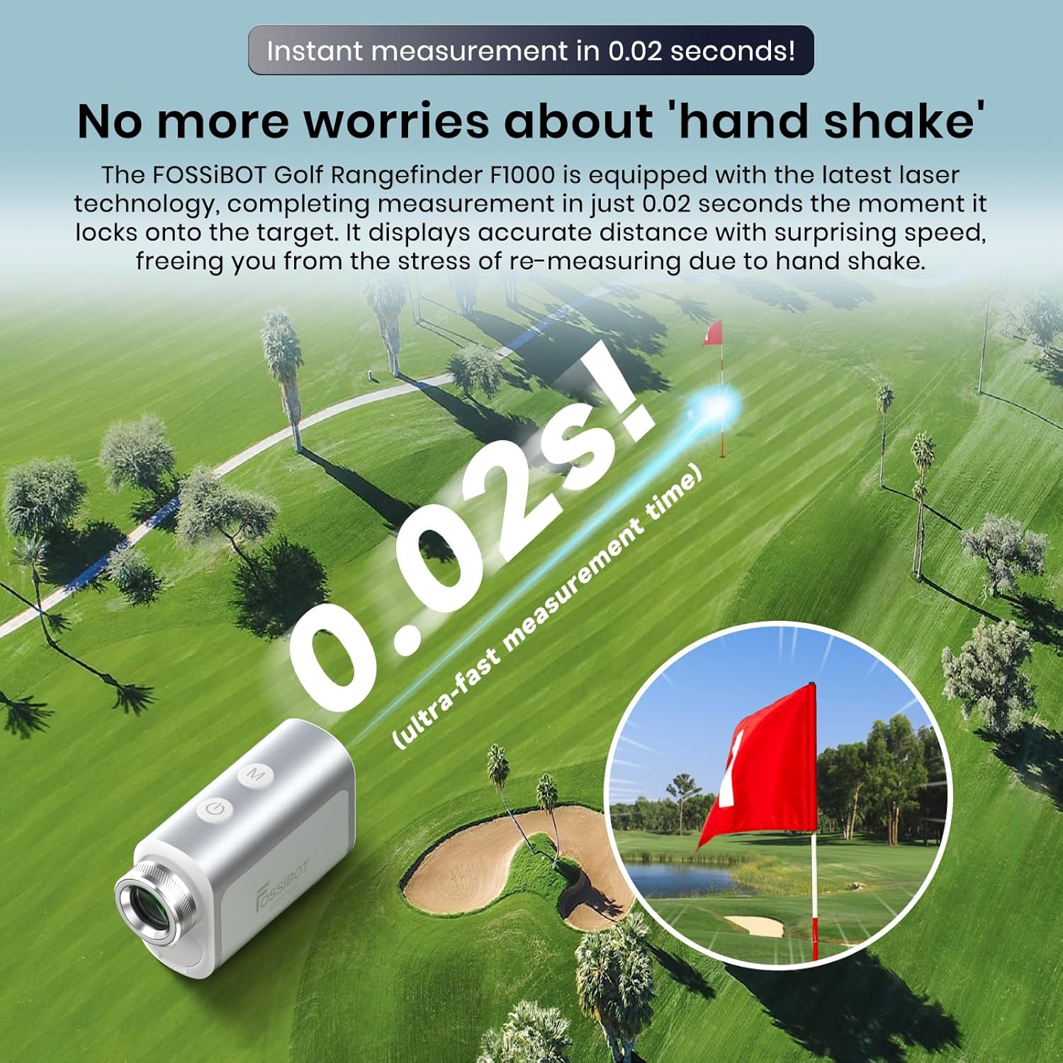 FOSSiBOT C1000F/F1000 Golf Laser Rangefinder 6.5X 1000/1093Yards Range Finder, Vibration, Speed Measurement, Rechargeable for Golf & Hunting 2026