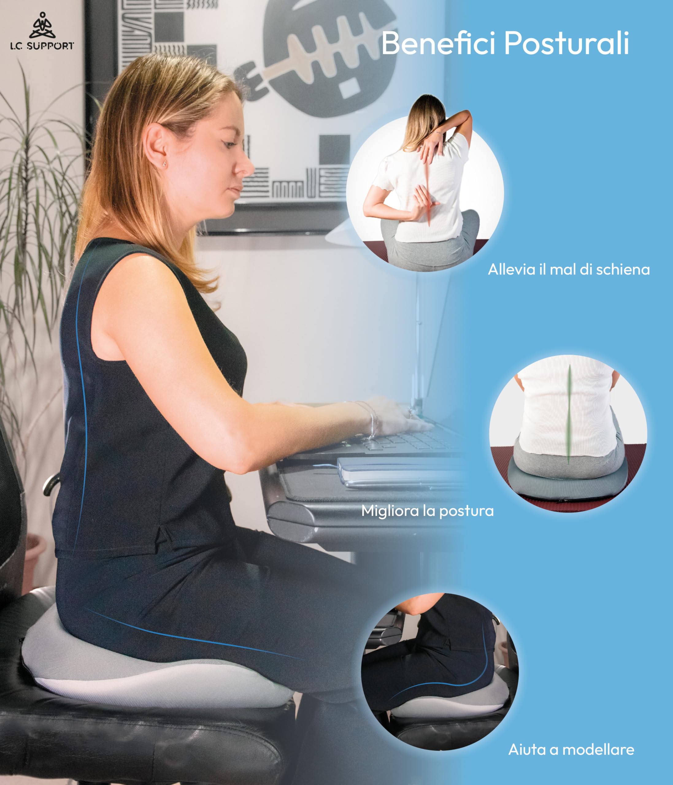 Cuscino Lombare In Memory Foam - Supporto Posturale Per Sedia, Ufficio E Auto - Foto 9