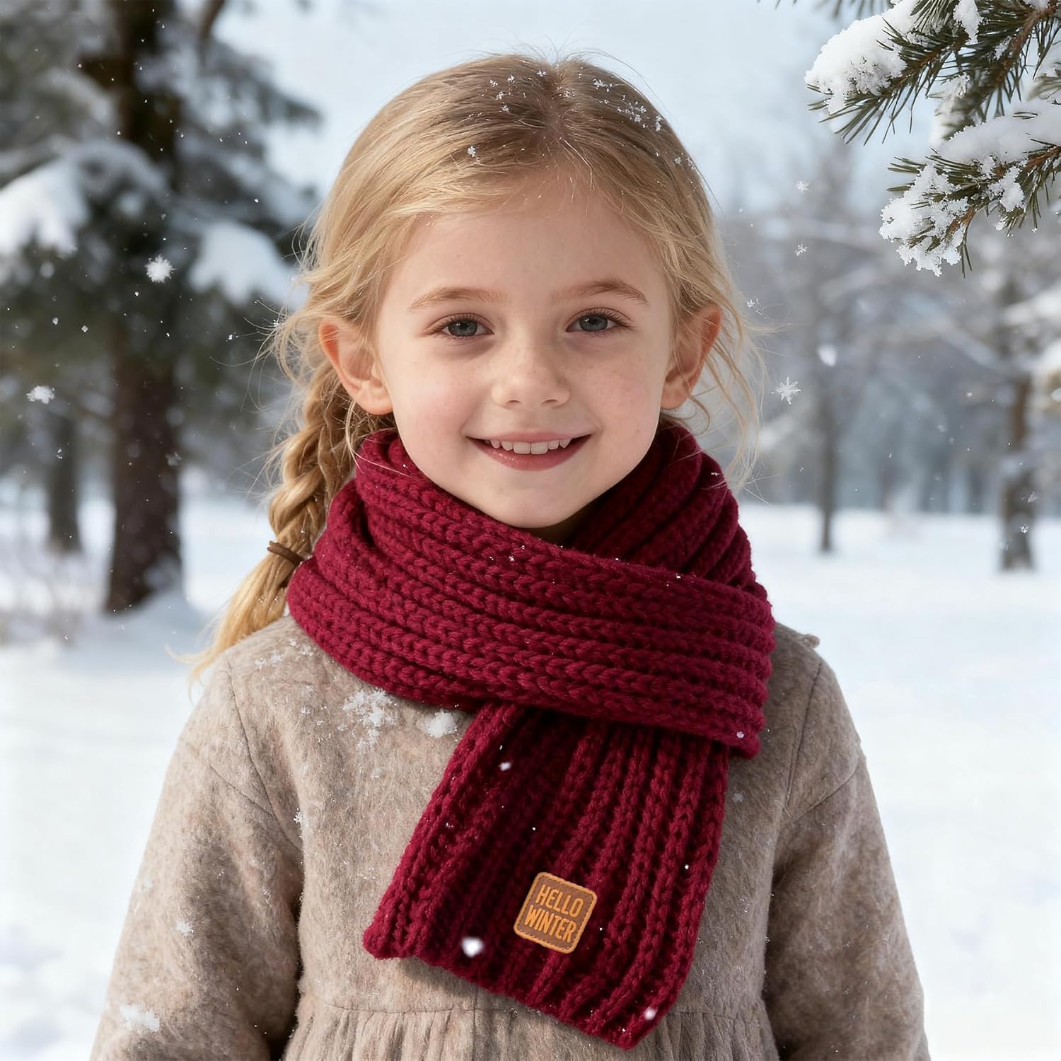 Kids Scarf Winter Neck Warmer Toddler Neck Scarf Girls Thick Scarves Boys Warm Neck Warp 2-12 Years - Image 5