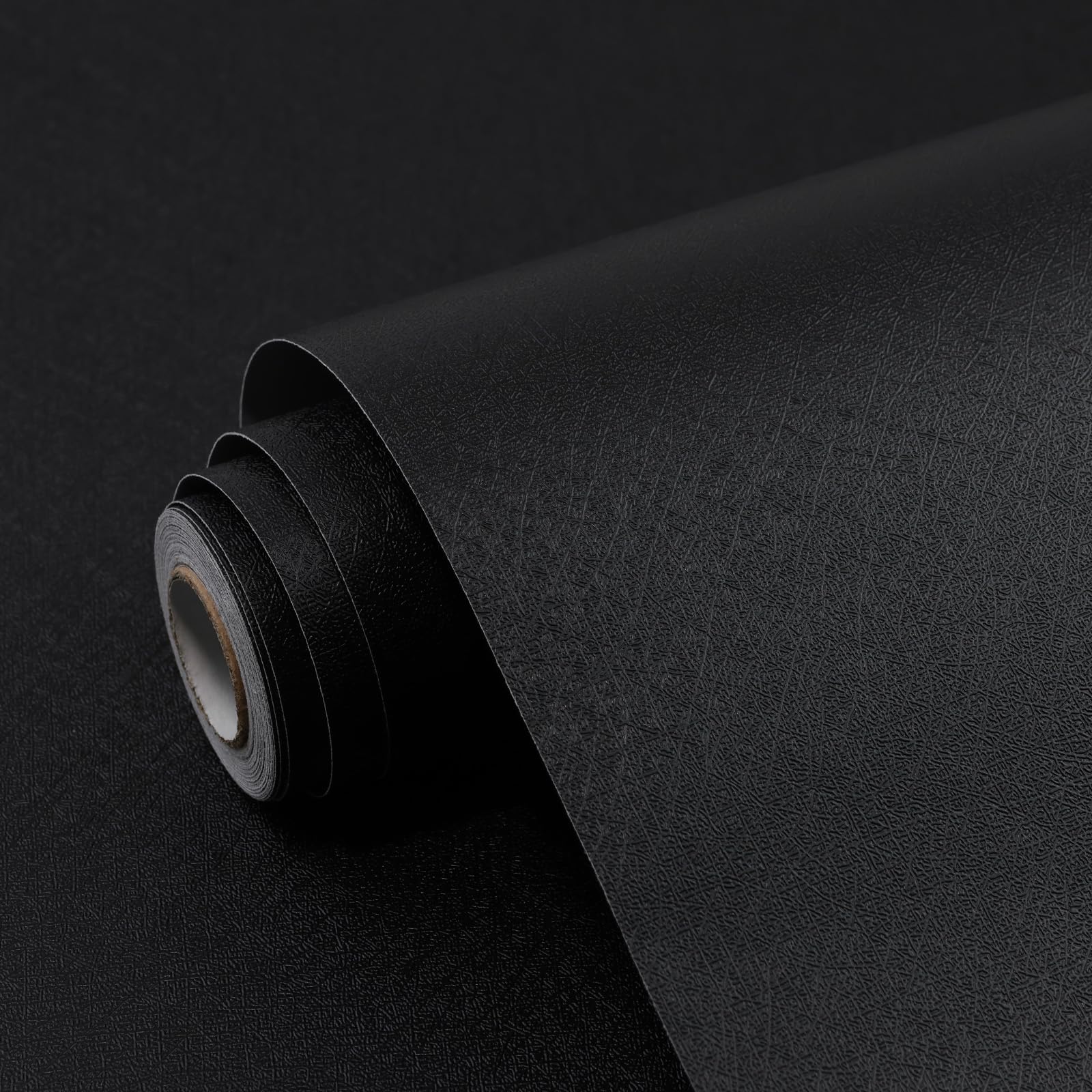 Photo 1 of Qianglive Black Contact Paper Solid Black Peel and Stick Wallpaper Matte Self Adhesive Waterproof Vinyl Roll for Bathroom Kitchen Cabinets Shelf Liners Drawers A Set of 17.3"x480"
