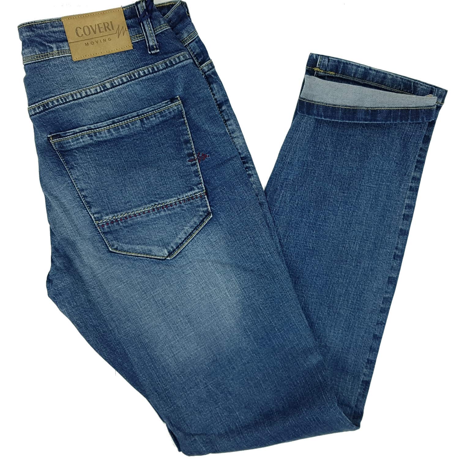 Coveri Jeans Uomo Slim Fit Elasticizzati Denim 5 Tasche 46 48 50 52 54 56 58 (50 - Denim)