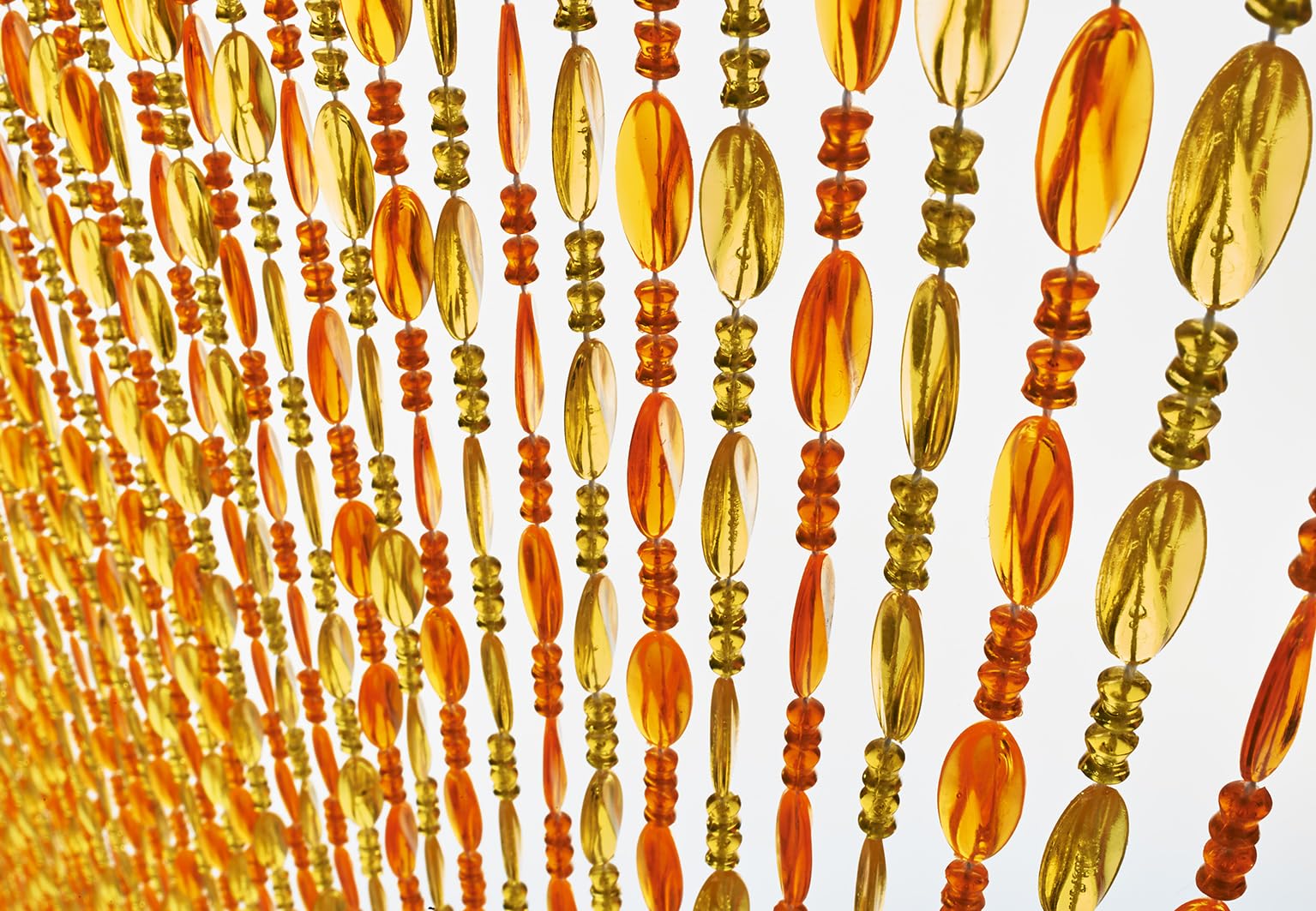 Kobolo Türvorhang ORANGE aus Kunststoff, 90x200 cm, Vorhang, Perlenvorhang, Insektenschutz, Dekovorhang für Tür, Balkon, Terrasse, Küche & Kinderzimmer