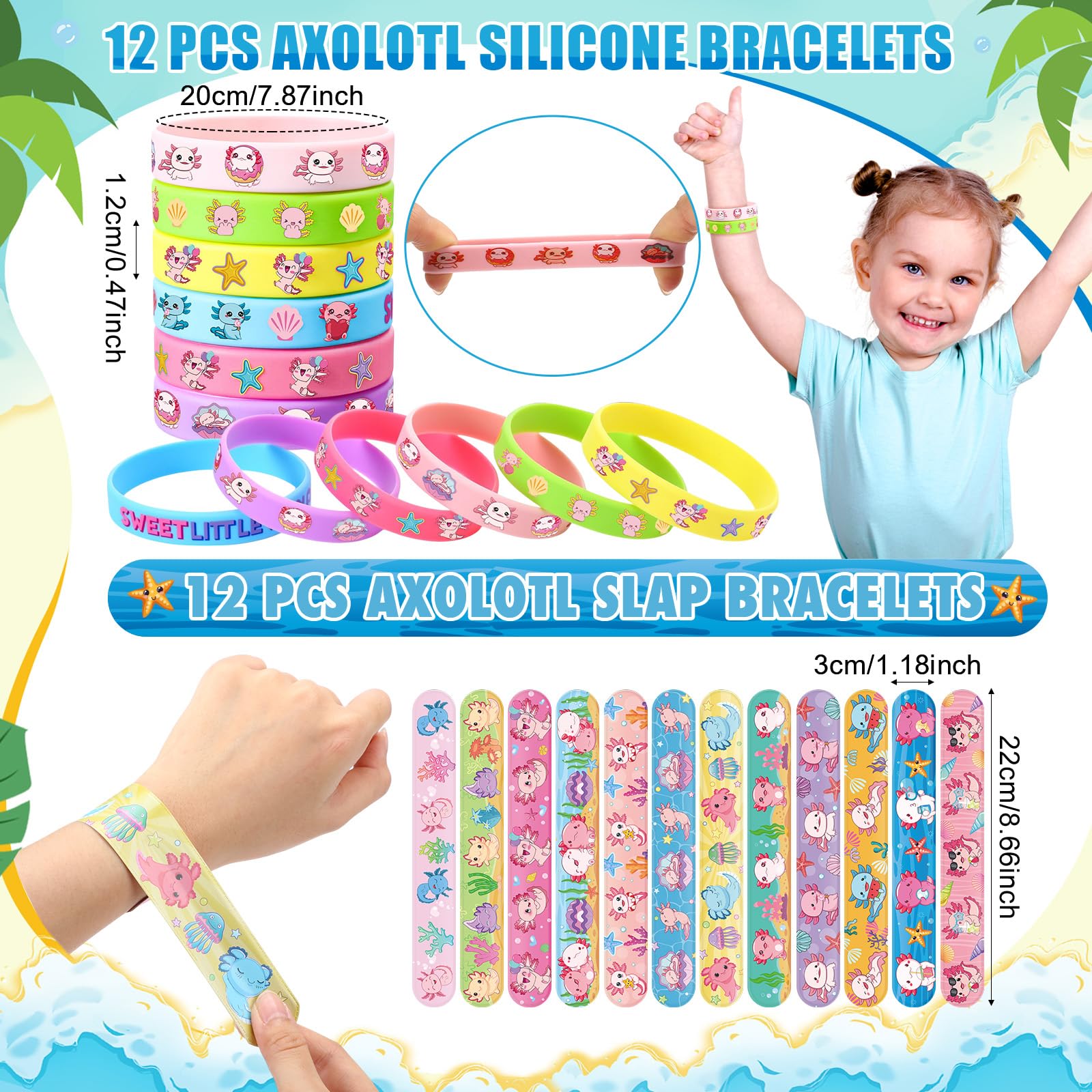 Ensemble cadeau de fête Axolotl de 108 pièces comprenant porte-clés axolotl bracelets en silicone, sacs cadeaux et autocollants pour décorations de fête sur le thème Axolotl Ensemble cadeau de fête Axolotl de 108 pièces comprenant porte-clés axolotl bracelets en silicone, sacs cadeaux et autocollants pour décorations de fête sur le thème Axolotl