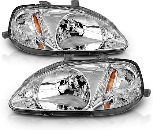 Miniatura 7 de AmeriLite Juego de faros delanteros de repuesto para Honda Civic 1999-2000, lado del pasajero y del conductor