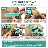 Vista 3 de Syhood 24 rodillos para el cabello, rodillos de plástico de tamaño pequeño con peine de acero para herramientas de peluquería cortas y largas