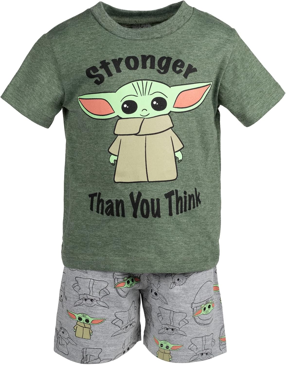 STAR WARS The Mandalorian T-Shirt and French Terry Shorts Outfit Set Infant to Big Kid Sizes (12 Months - 18-20) - Image 2