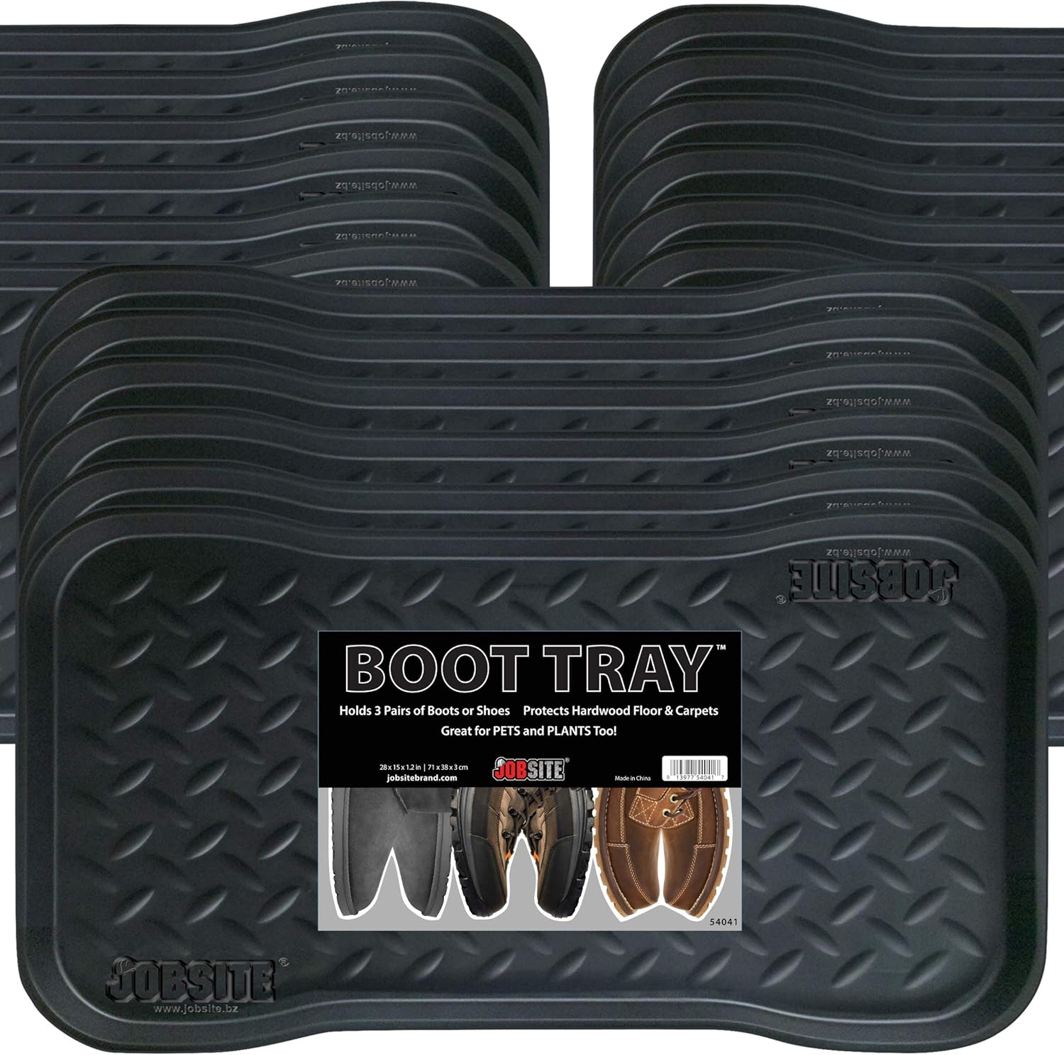 JobSite Heavy Duty Boot Tray, Multi-Purpose for Shoes, Pets, Garden - 15 x 28 Inch - 18 Trays