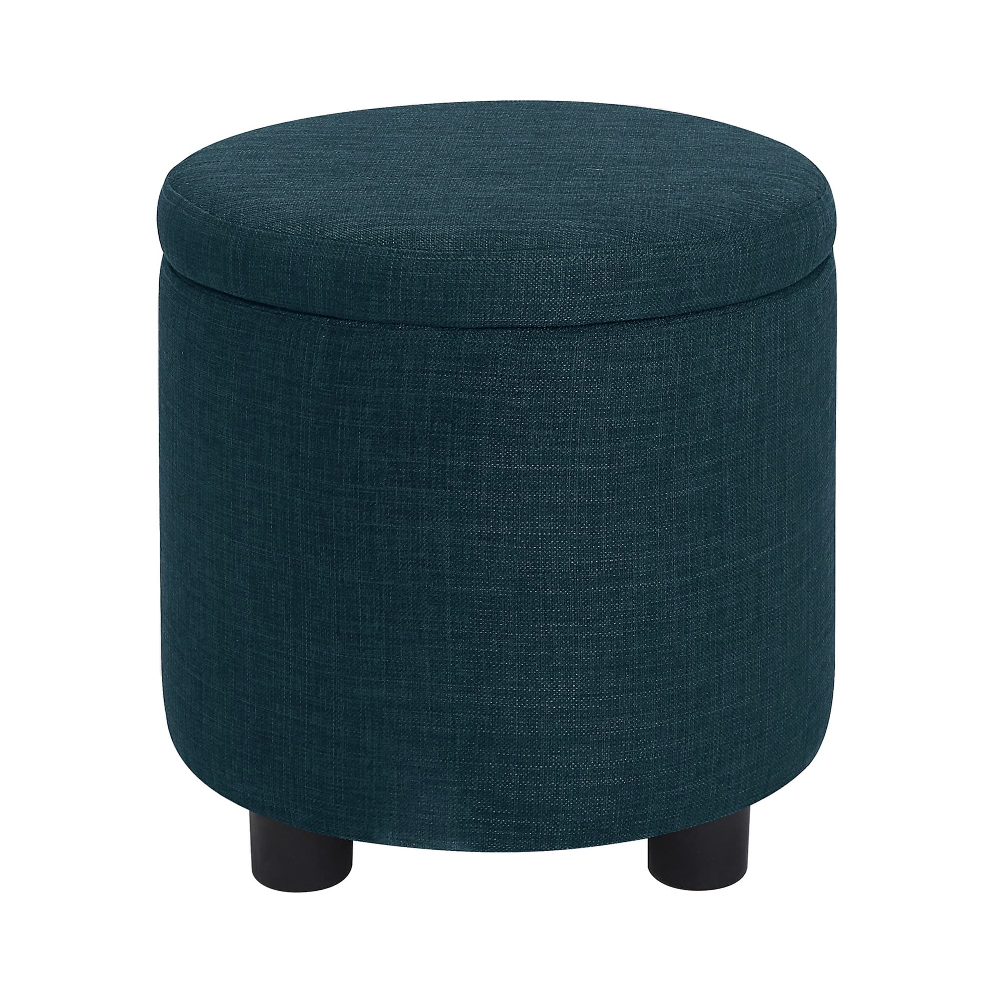 Designs4Comfort Round Accent Storage Ottoman with Reversible Tray Lid