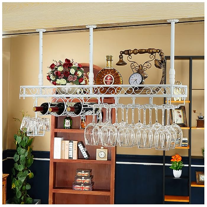 Buy AWJ Wineware Wine Rack, Wine Glass Racks Ceiling Mounted Hanging Rack Shelf Wine Cup Display