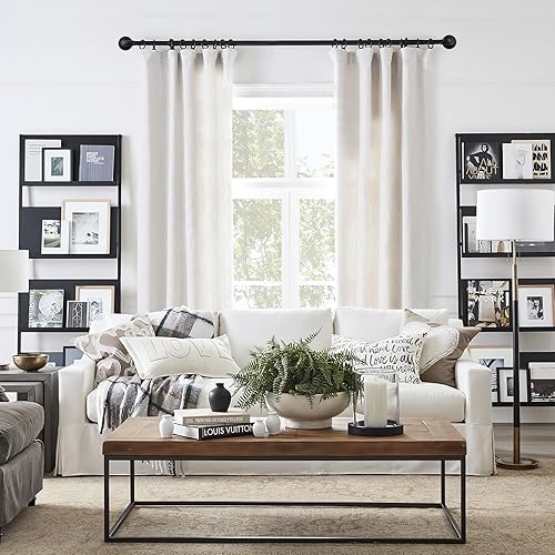 Miniatura 2 de Barra de cortina industrial de 1 pulgada, barras de cortina para ventanas de 48 a 84, barra de cortina envolvente de tubería, barra de cortina para