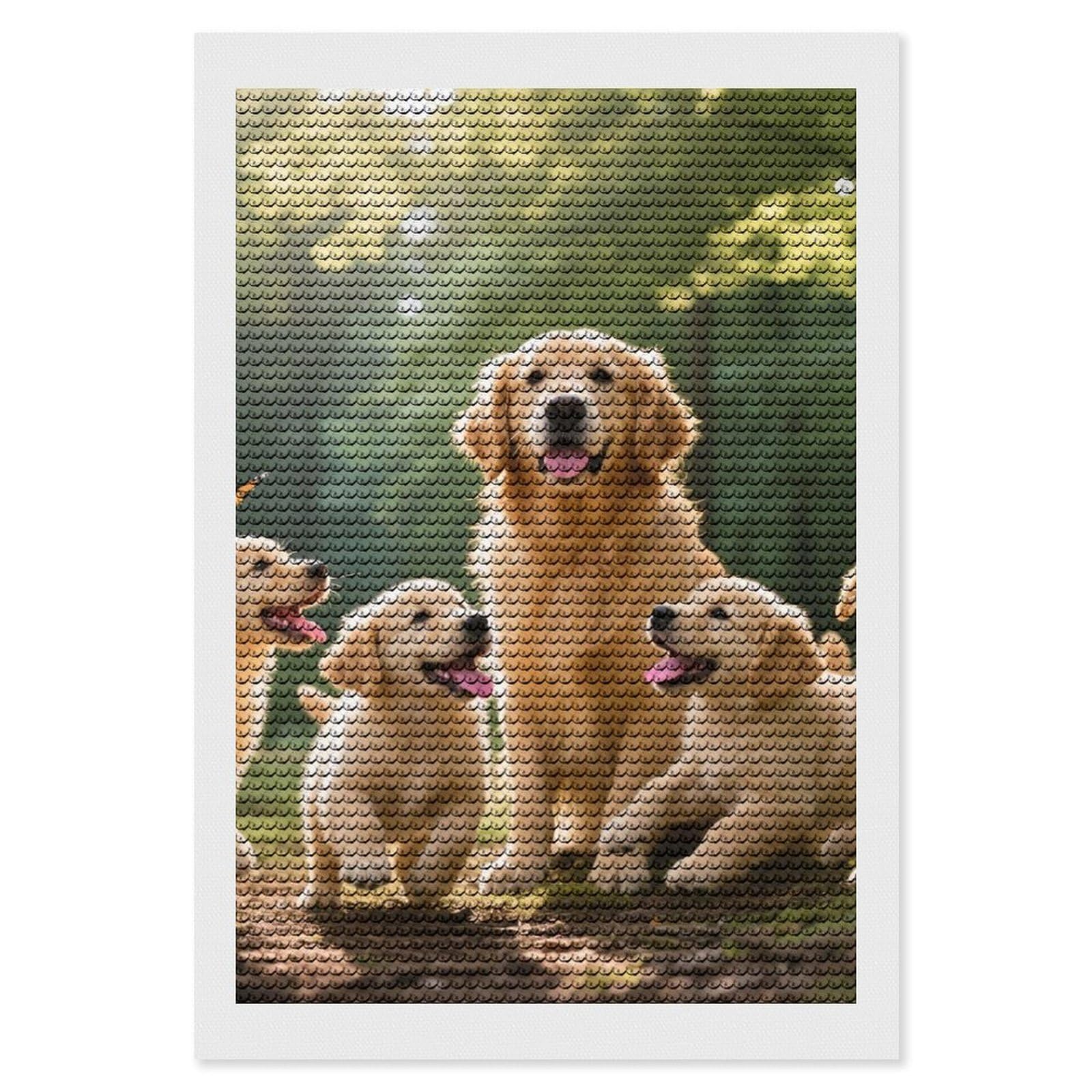 DWVTSLH Dog Diamond Painting Kits for Adults, Personalized Diamond Photo Art Full Drill, DIY 5D Diamond Art Painting Kits for Beginners, Home Wall Decor 8"x12"
