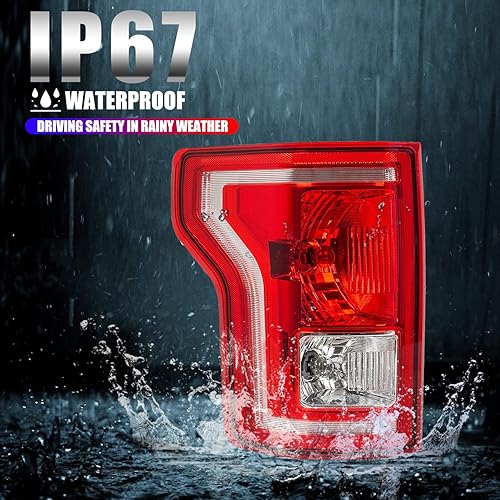 Miniatura 10 de RANSOTO F150 - Luz trasera compatible con Ford F-150 2018 2019 2020 Luz trasera del lado del pasajero derecho, lámpara de freno trasera incluye